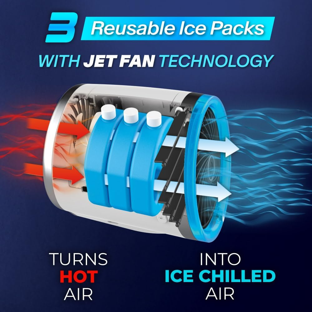 Arctic Air Ice Jet Powerful, Ice Infused Air Cooler, Multi-Directional Air Vents, 3 Speeds, Quiet Operation image number 2
