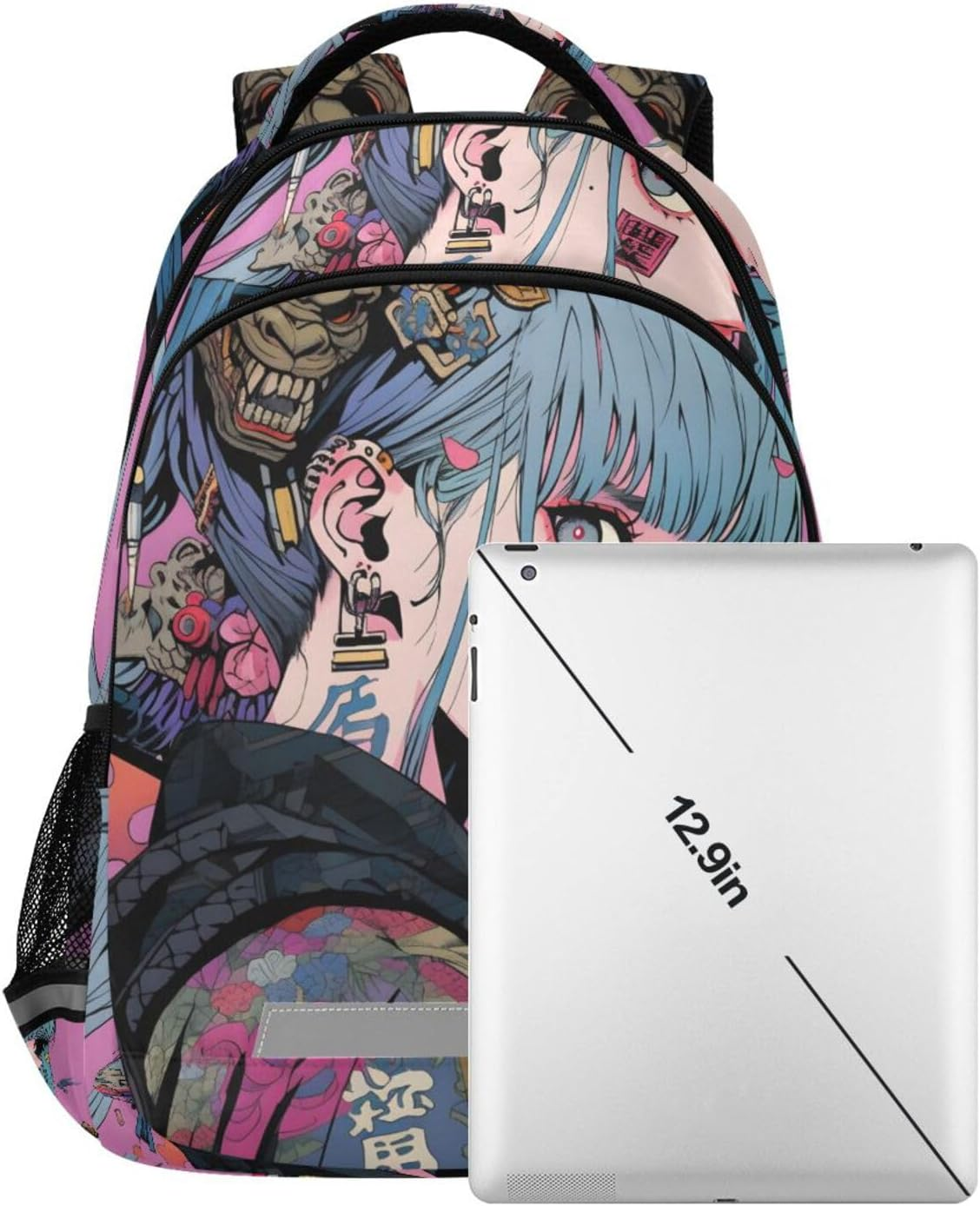 AIXIWAWA Anime Samurai Travel Backpack for Women Men Laptop Backpack Casual Daypacks with Padded Straps and Back 11.6&times;4.9&times;16.7 IN, Multicolor, 11.6&times;6.9&times;16.7Inch image number 4
