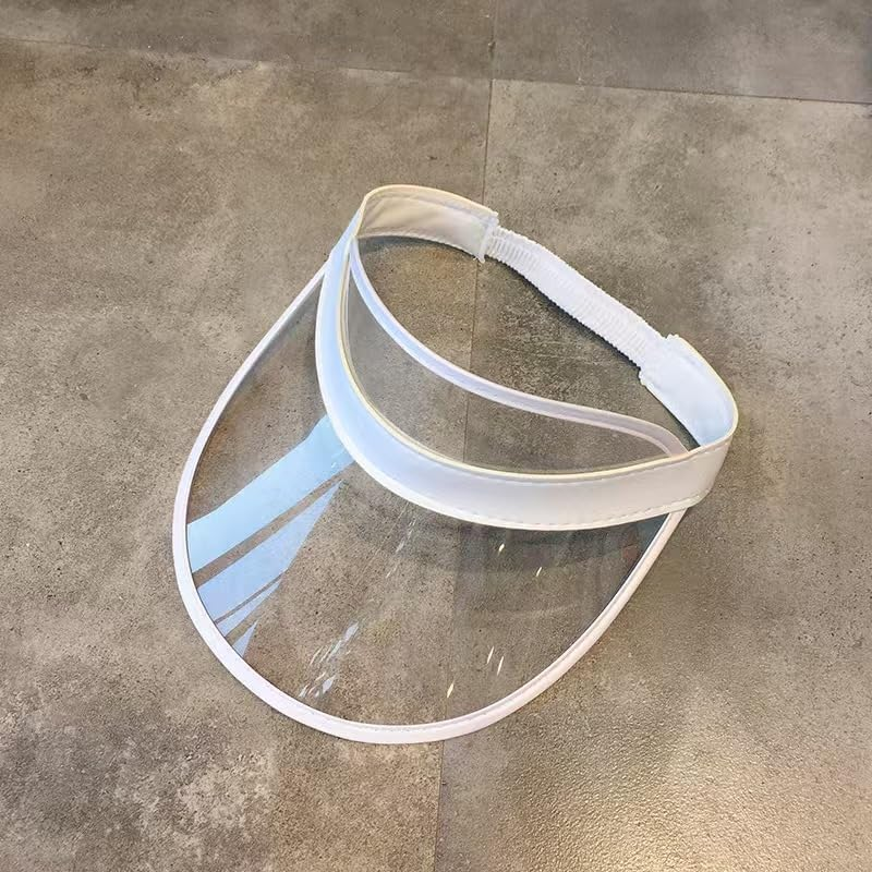 2 Pieces Sun Visor Hats Women Sports Beach Golf Hat PVC Visor Hats for Women Colored Visor Retro Visor for Men Outdoor image number 2