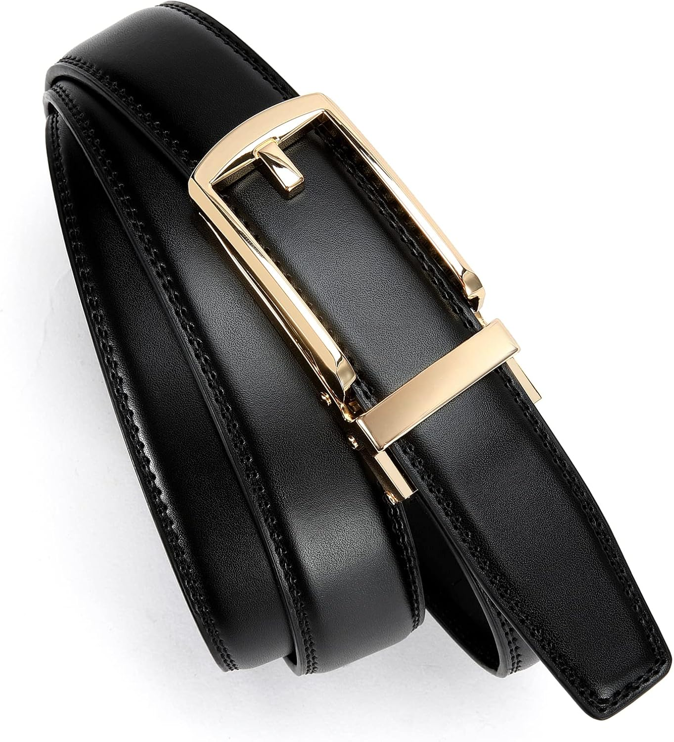 Womens Belt for Jeans, CR Women Tan Leather Belt with Gold Buckle for Pants, 1.25" Ratchet Ladies Belt for Jeans Pants image number 4