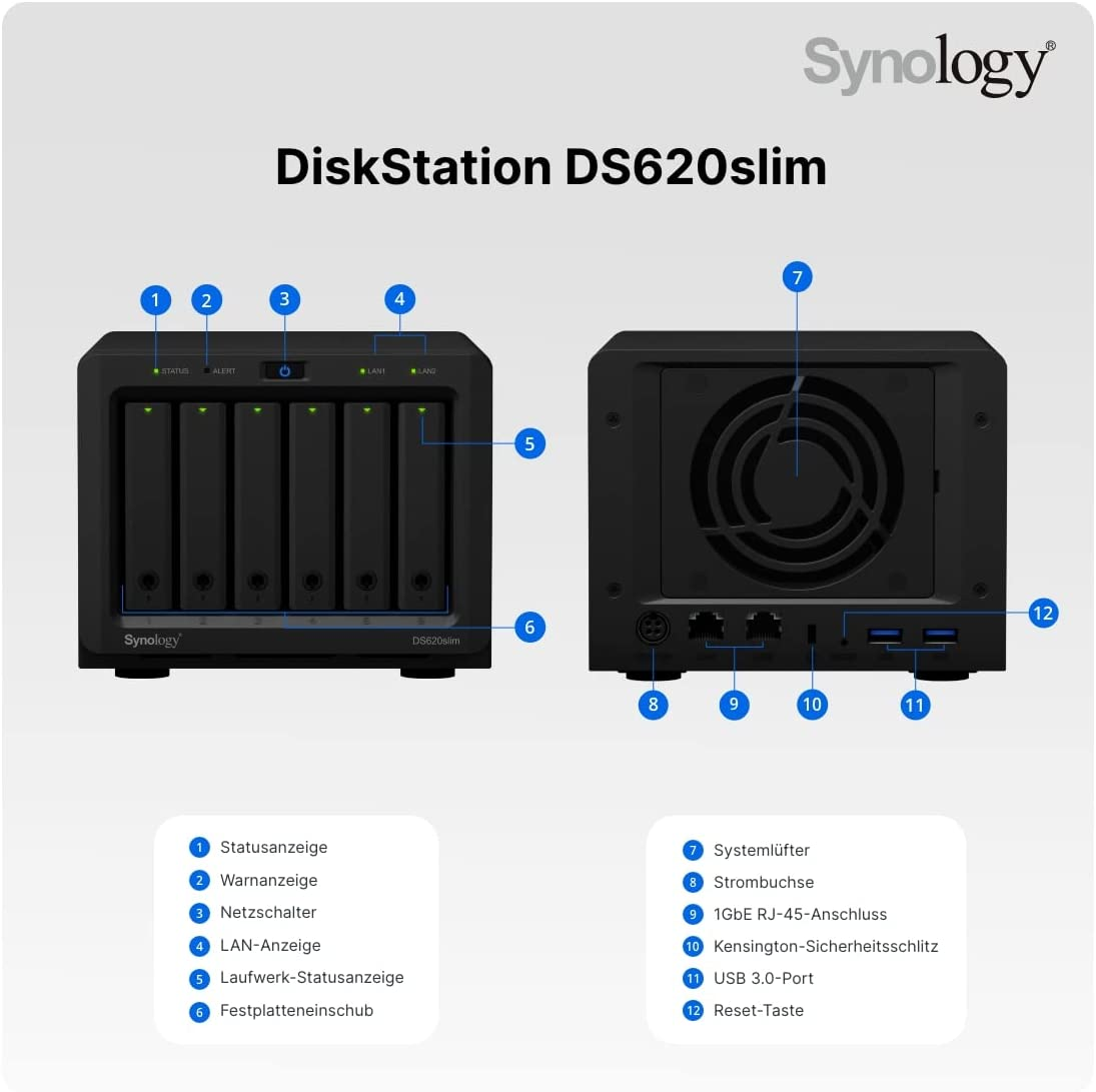 Synology Ds620Slim Diskstation 6-Bay NAS image number 3