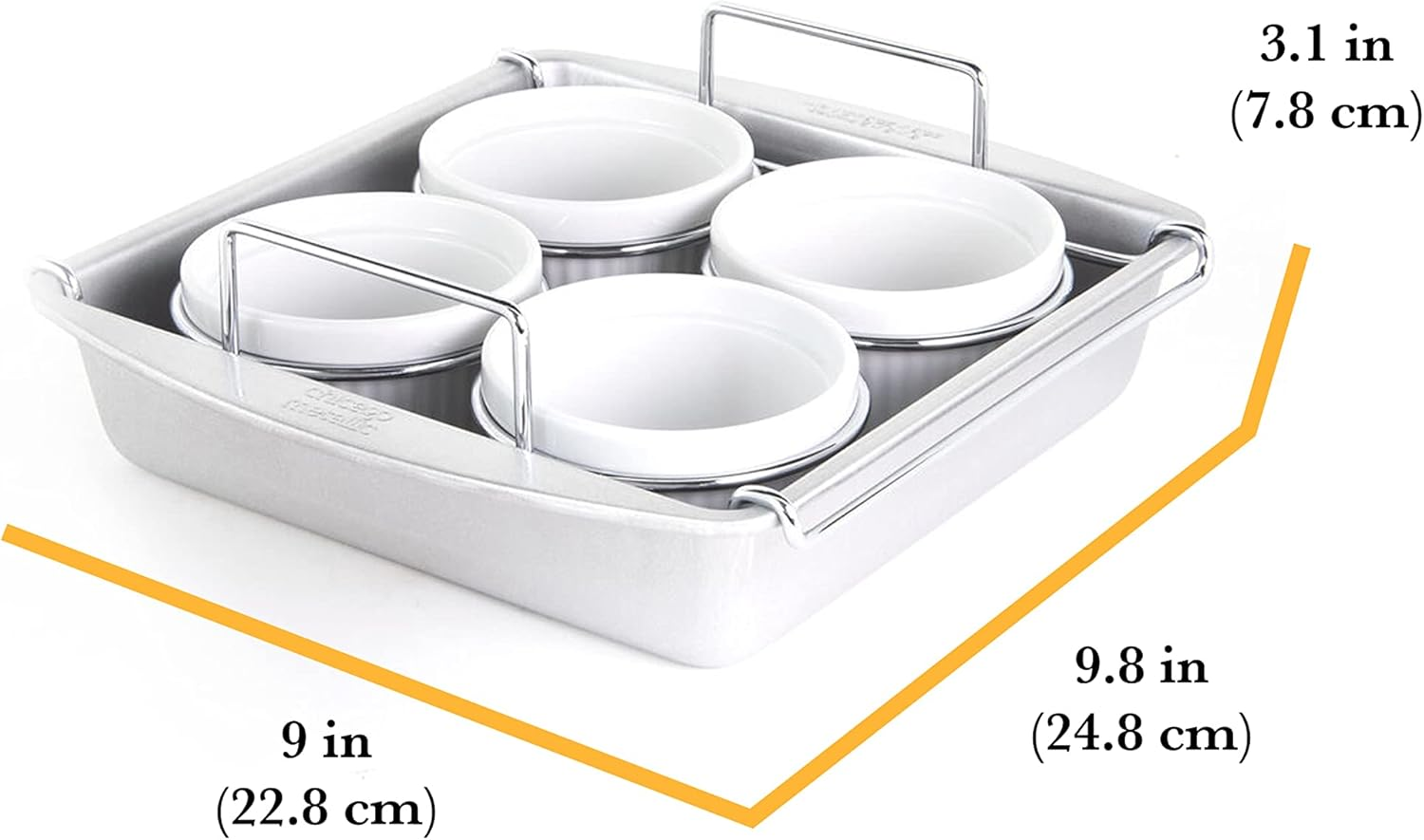 Chicago Metallic 77106 Professional 6-Piece Creme Brulee Set,Grey image number 5