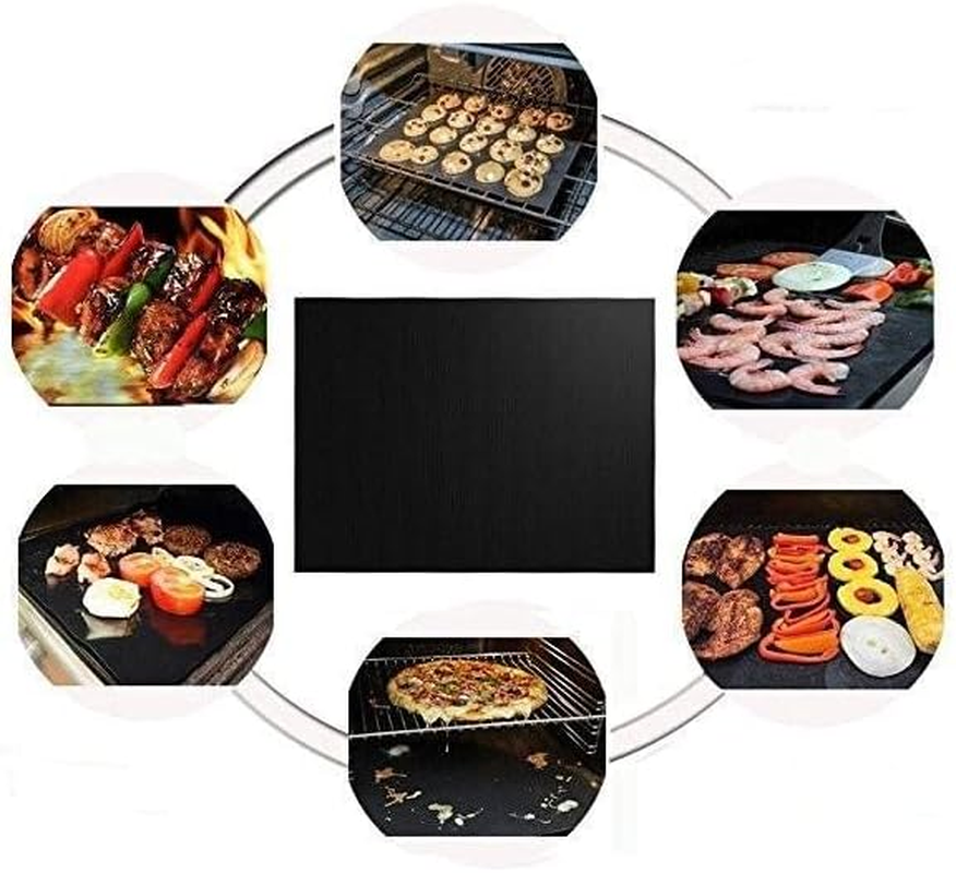 Large Oven Liners，3 Pack Heavy Duty Teflon Oven Liners,Bbq Grill Mats for Bottom of Oven for Gas, Electric and Fan Assisted Ovens，Baking Mat, Oven Protector Sheets，Reusable, Washable（Black，40X60Cm） image number 3