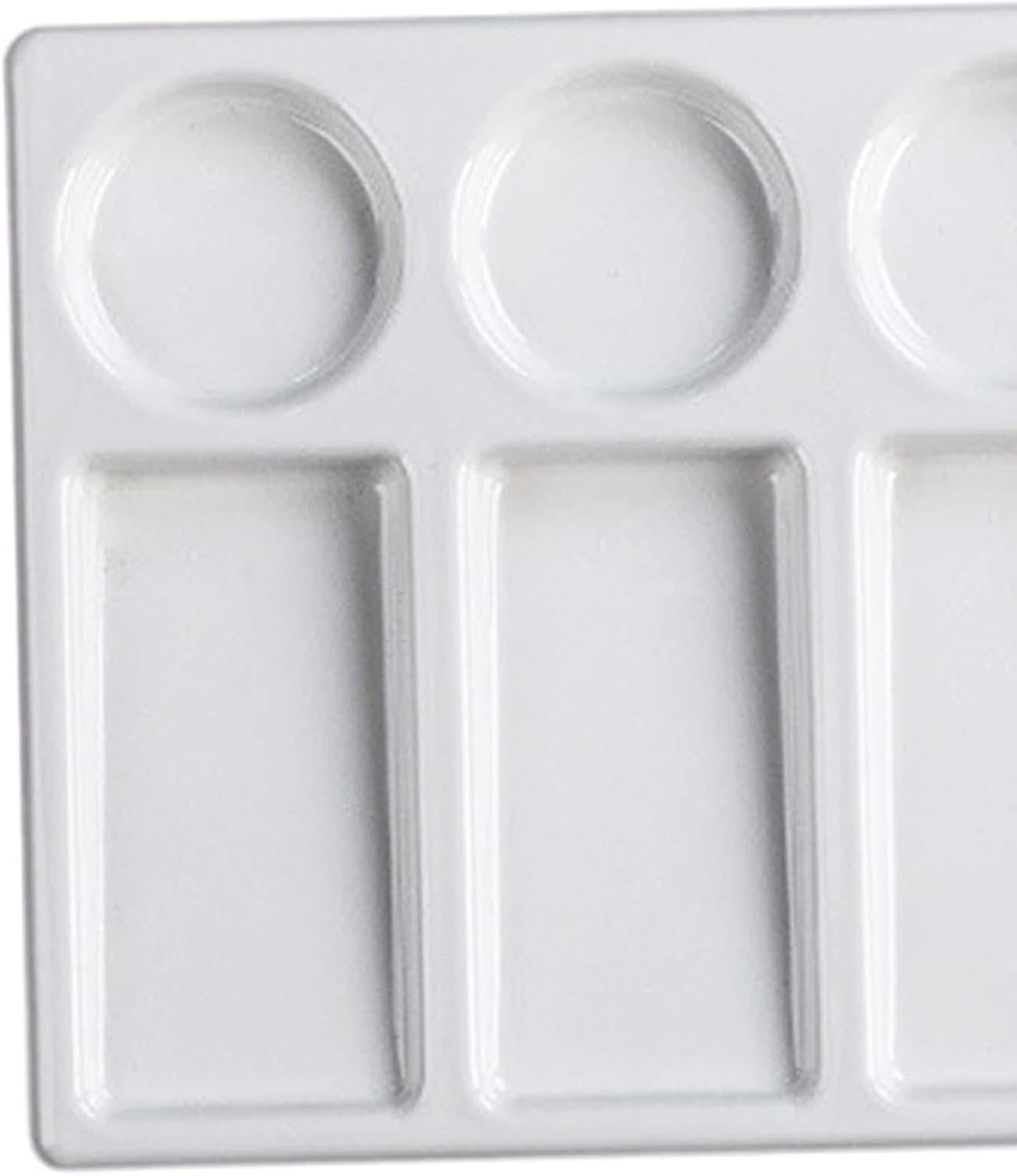Perfeclan 10 Well Watercolor Paint Palette Ceramic Mixing Palette Premium Colour Mixing Tray for Beginner Painting Palette Dipping Tray, 19.2Cmx10.8Cm image number 2