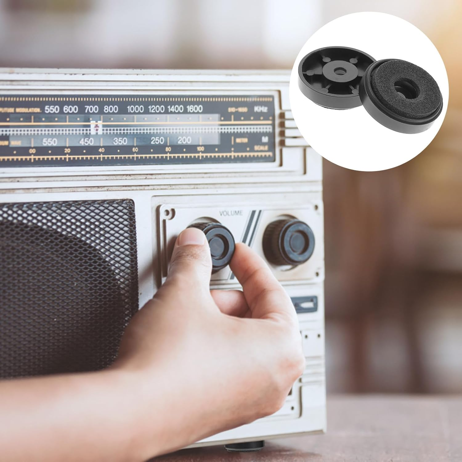 ASAKKURA 10Pcs 30X8Mm Speaker Isolation Feet Pads Foam Anti-Vibration Base Mat for Hifi Amplifier Turntable Audio Equipment Floor Protection