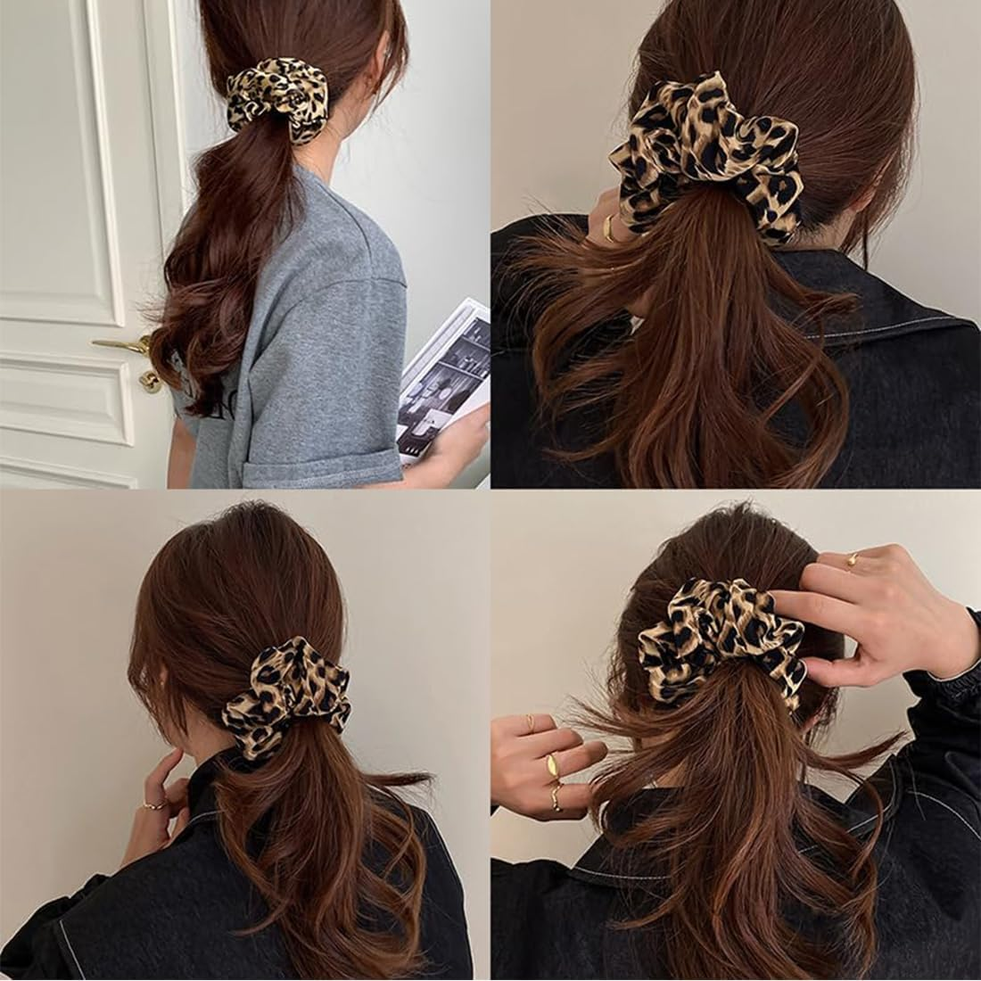 Pack of 3 Hair Bobbles Scrunchies Hair Rubber Bands Hair Bands Elastic Colourful Hair Accessories Hair Rope for Girls Women Ponytail Hair Bobbles with Zip Pocket Hair Scrunchies image number 5