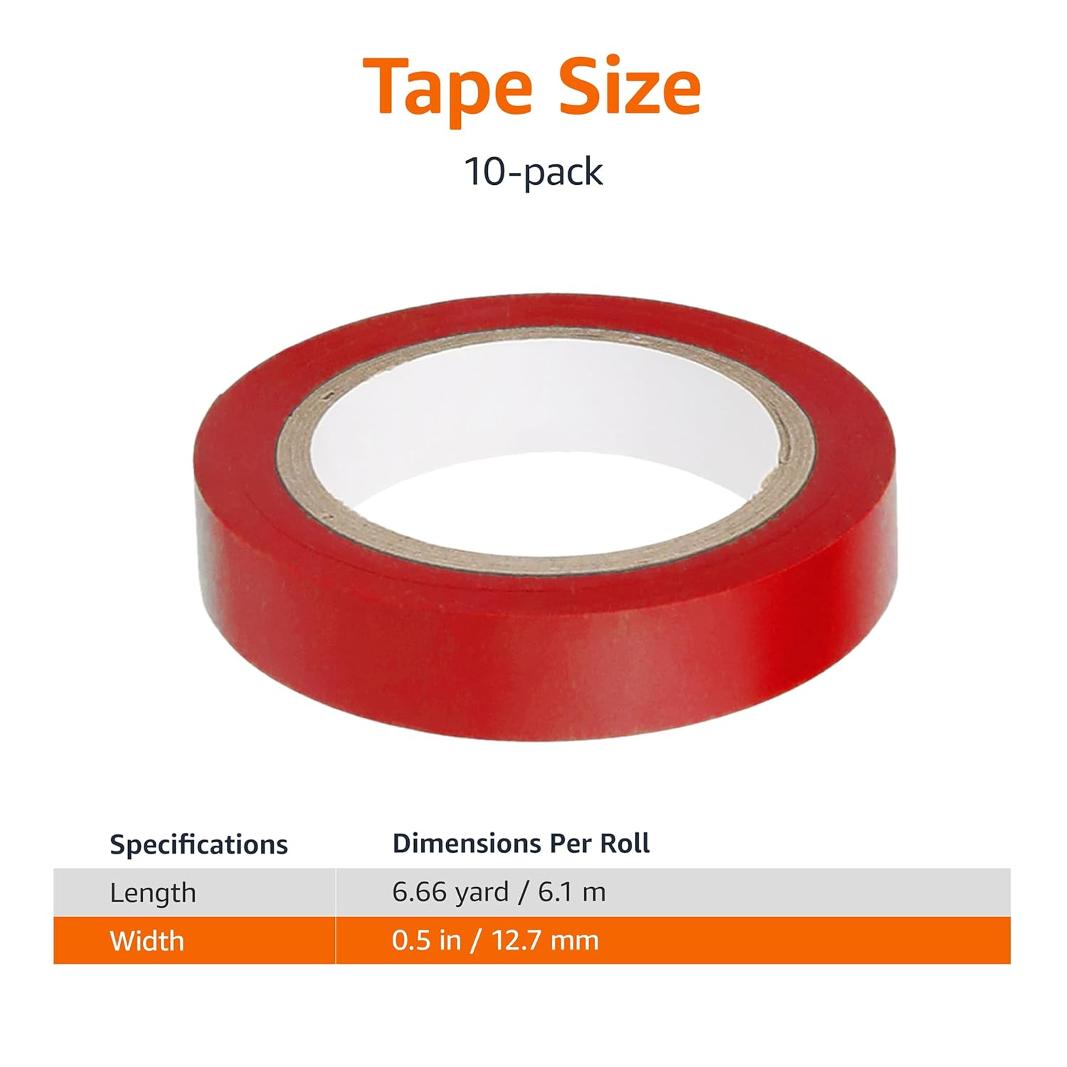 Amazon Basics Electrical Tape, 3 Cm by 6 Meter, Multi-Color, 10-Pack, Great for General Home&Diy, Automotive, Electrical, Labeling and Craft Project (Previously Amazoncommercial Brand)