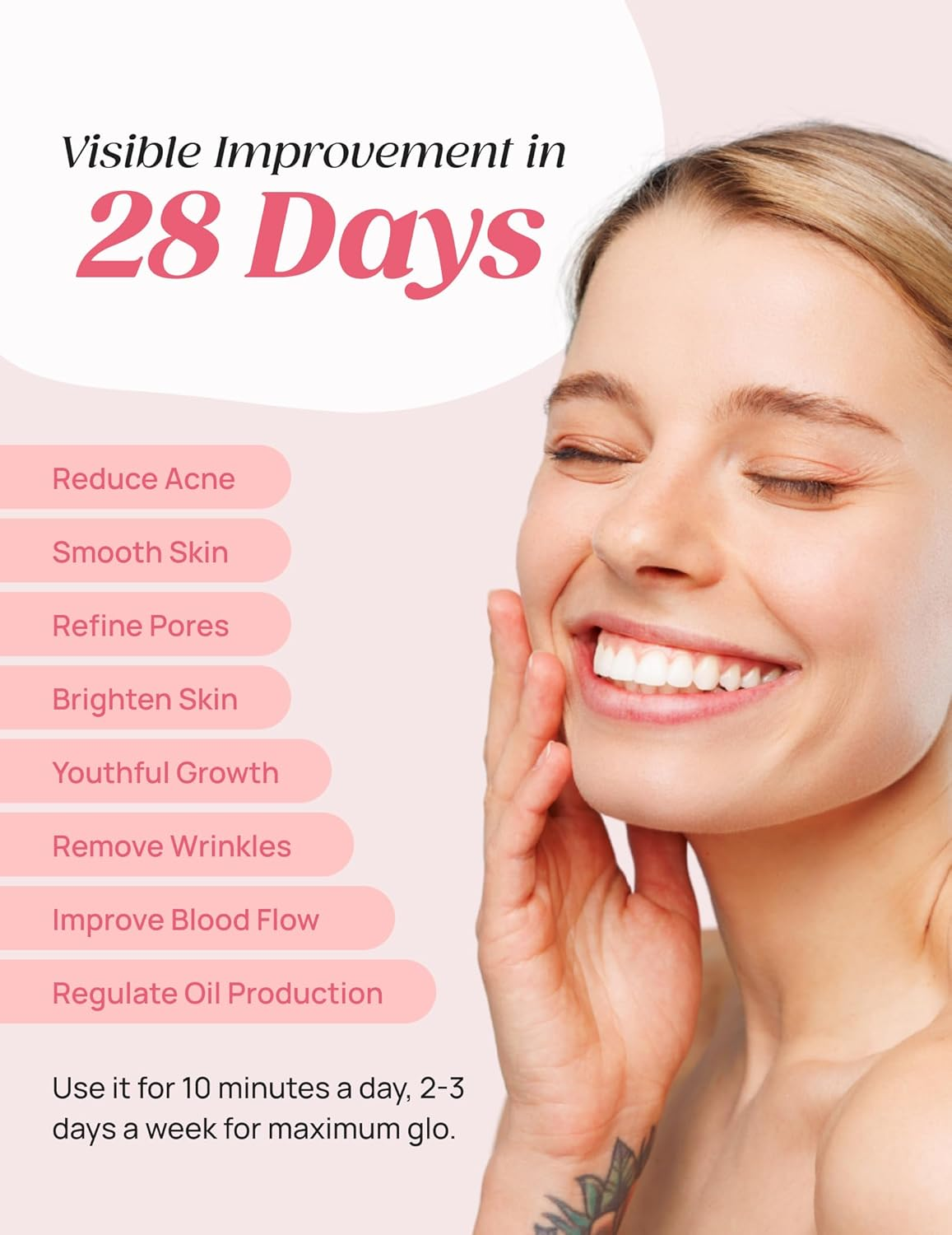 Peachaboo Red Light Therapy Mask: LED Face Mask 3 Modes Red and Blue Light Facial Treatment Beauty Machine anti Aging Rechargeable Skincare Device for Acne Wrinkles Removal Portable for Home Skin Care image number 3