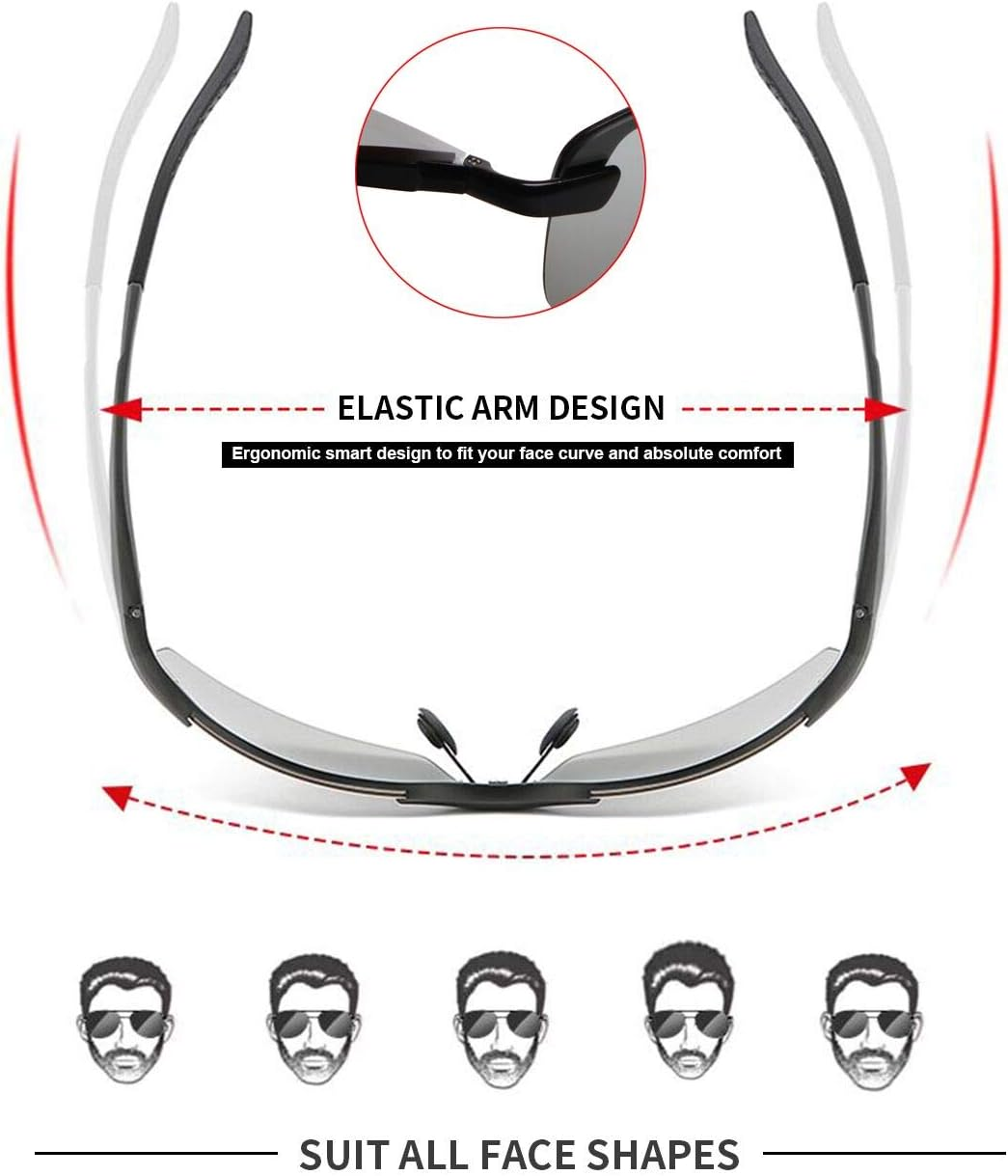 Men'S Photochromic Polarized Sunglasses Day and Night Driving Sports Glasses - 3043-Gun Color image number 3