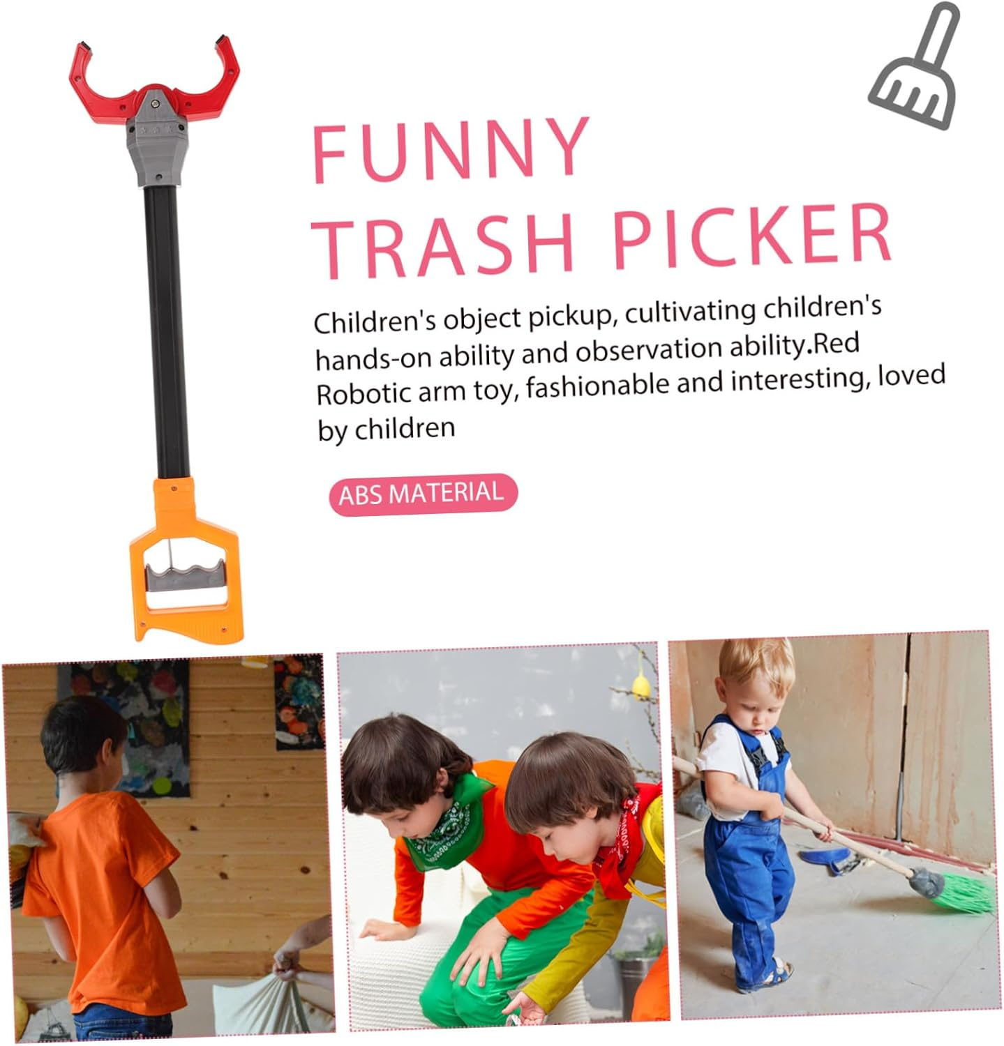 Kisangel Large Trash Picker Waste Paper Grabber Clamp Family Friendly Litter Picker Random Color