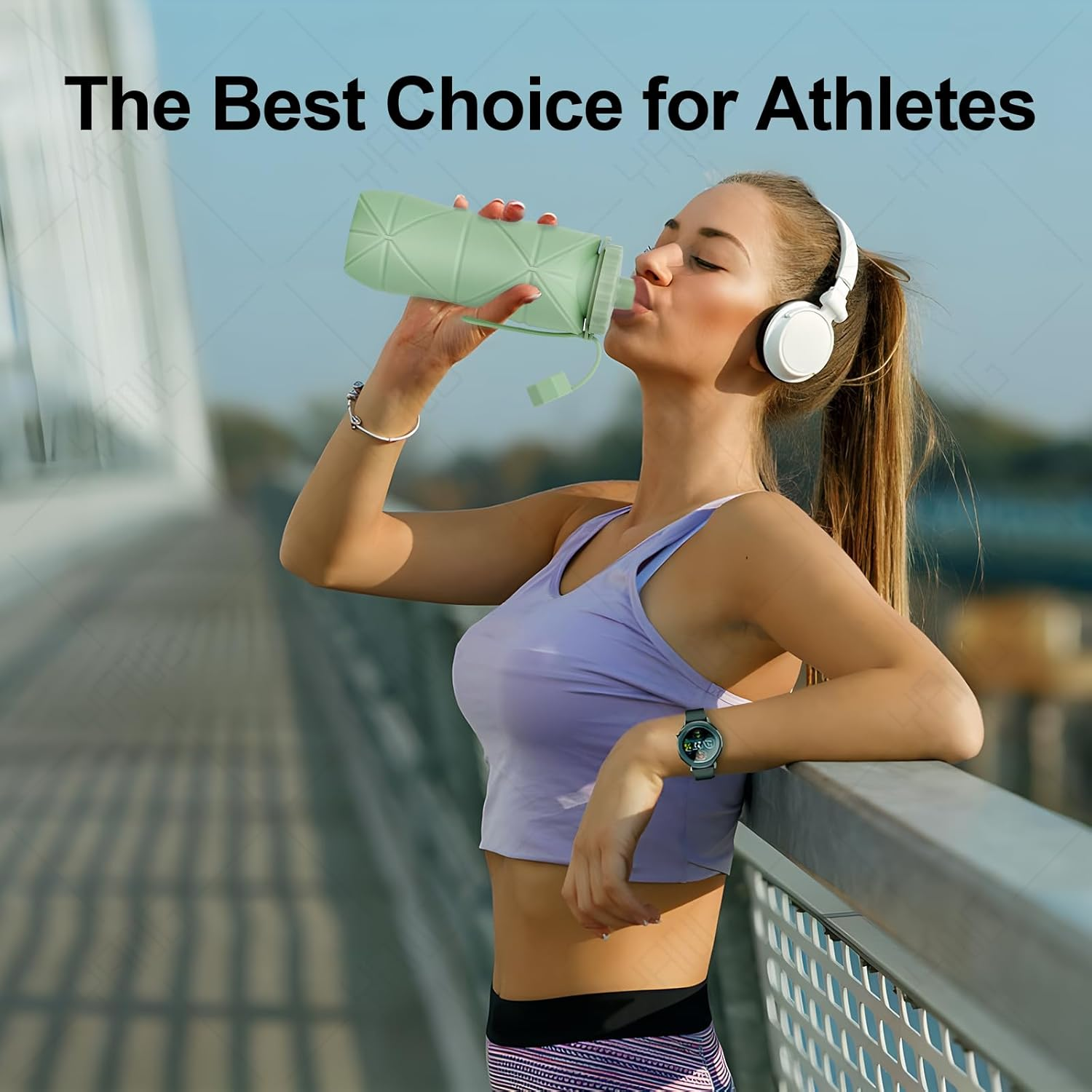 Wvacfre Collapsible Water Bottles,Bpa-Free Leak-Proof Silicone Foldable Water Bottle Cup 20Oz,Portable Durable Lightweight Bottle for Gym Travel Camping Hiking Running Sport image number 1