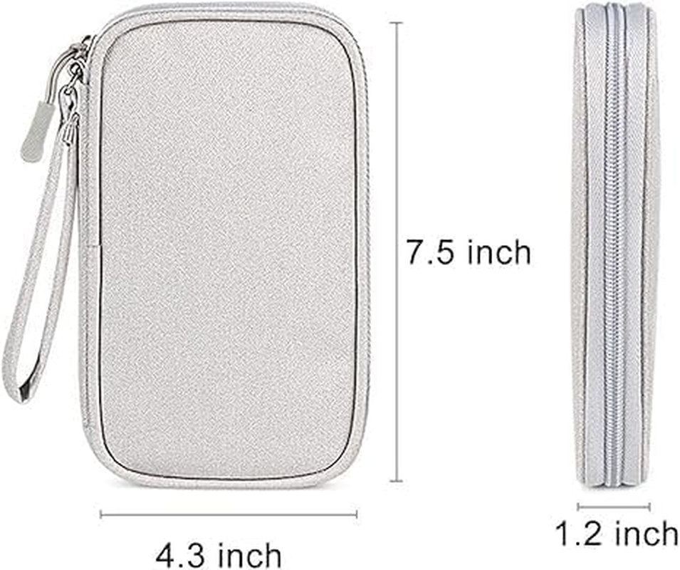 Electronics Organizer Bag Pouch Cable Charger Case Travel Shockproof Cord Carrying Case for Earphone Powerbank USB Hard Drive SD Card (Grey) image number 3