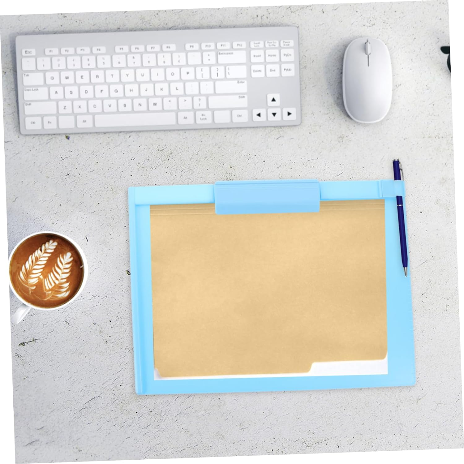 Ciieeo Multi-Function Clipboard Writing Board Portable Document Clip for Office Classroom Use Stylish Storage Design for Easy Organization of Important Files - Sky-Blue image number 4