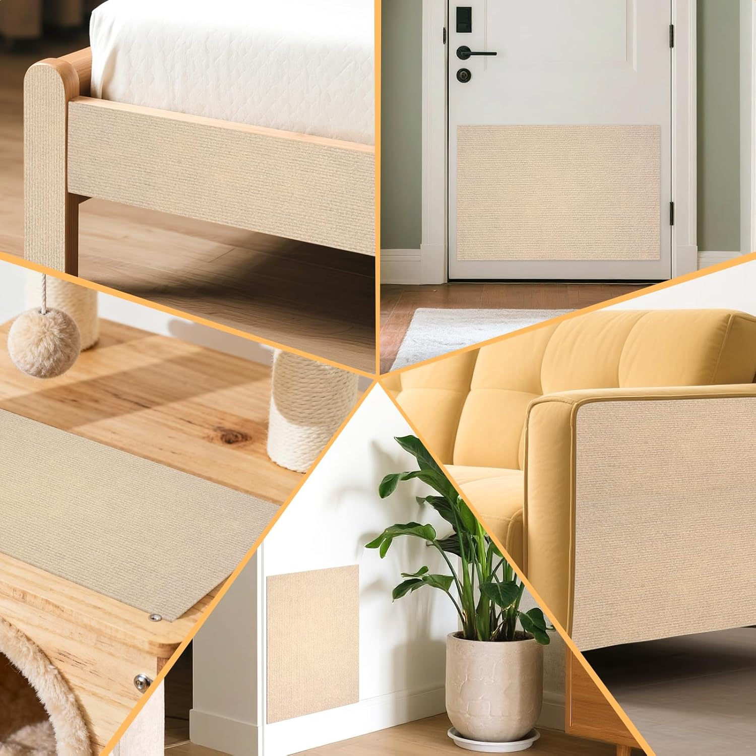 Qoosea Self-Adhesive Scratching Mat, 200 Cm X 40 Cm, Pack of 2, Self-Adhesive Scratch Mat, DIY Scratch Protection, Cat, Trimmable Scratch Protection Mat for Sofa, Wall, Scratching Board, Cat