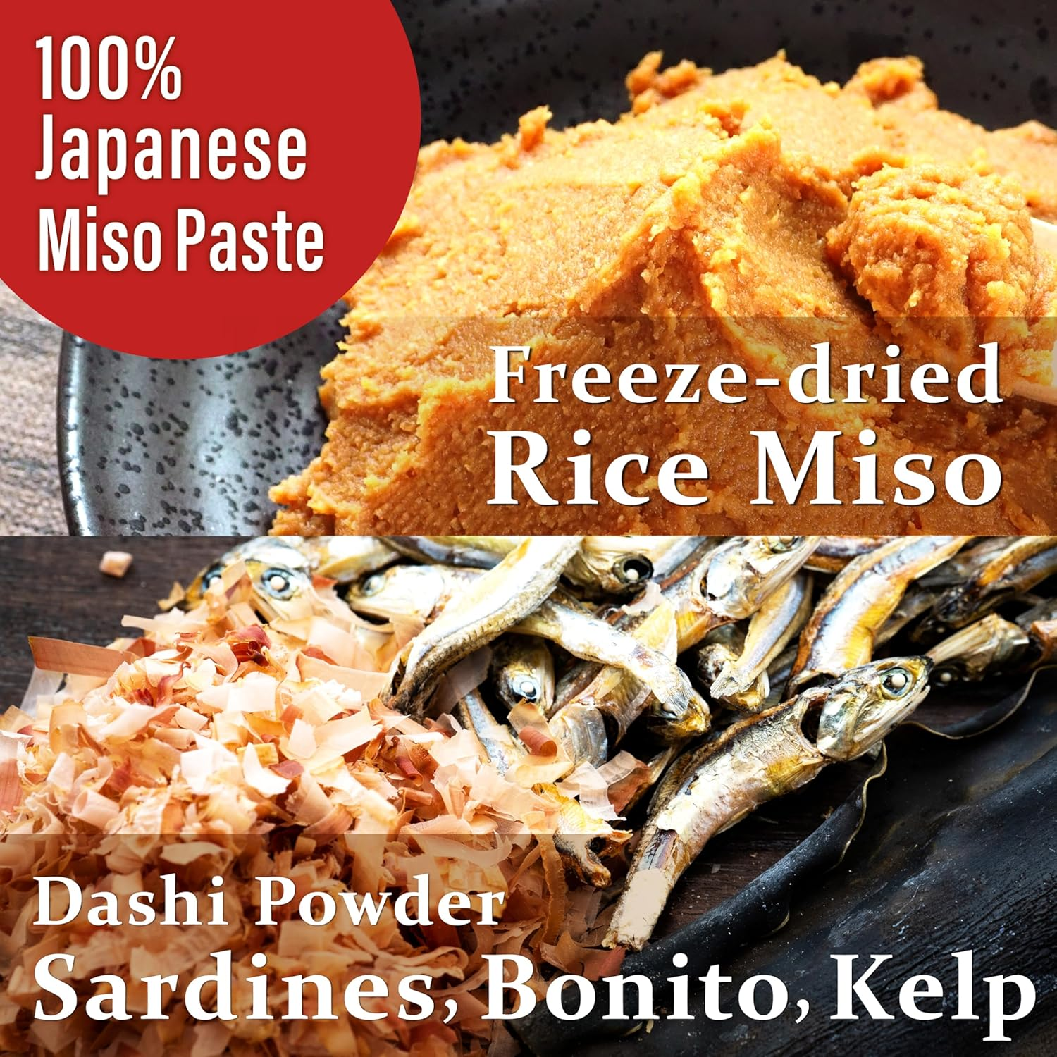 YAMASAN KYOTO UJI Japanese Dashi Miso Powder, Freeze-Dried Miso with Umami Dashi Powder, Easy to Make Delicious Miso Soup and Various Dishes, No-Msg and Food Additives, Made in Japan 100G(3.52Oz) image number 2