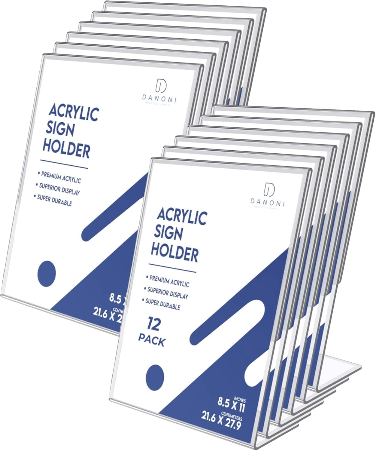 Clear Acrylic Sign Holder - 6Pack 8.5X11'' Flyer Document Brochure Paper Display Holder with Vertical Slant Back for Office Desktop - Plastic Menu Stands for Restaurant Tabletop image number 4