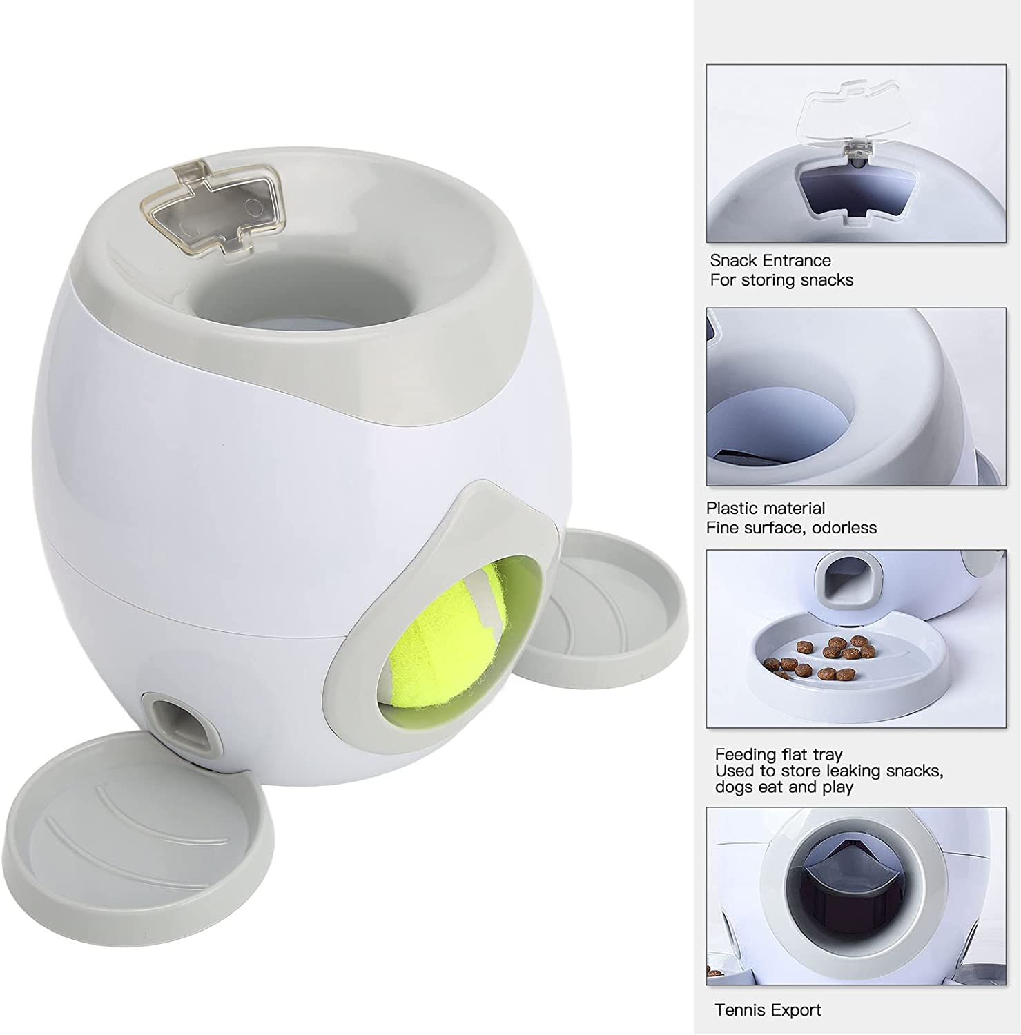 Dog Tennis Food Reward Machine Interactive Dog Ball Feed Machine with Feeding Flat Tray for Dog Puppy Makes Your Pet Healthier, More Energetic and Flexible for Small to Medium Size image number 2