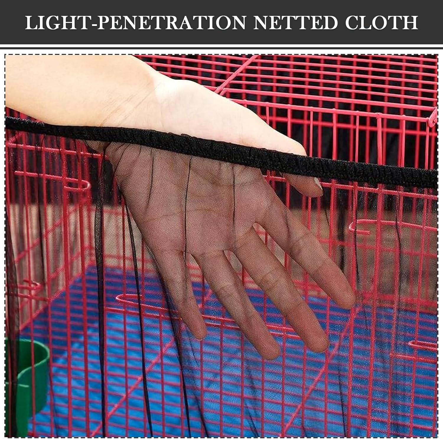 AMYXIYUAN Bird Cage Cover Large Dustproof Mesh Net Nylon Parrot Cage Skirt for Parrots, Parakeets, Macaws image number 1