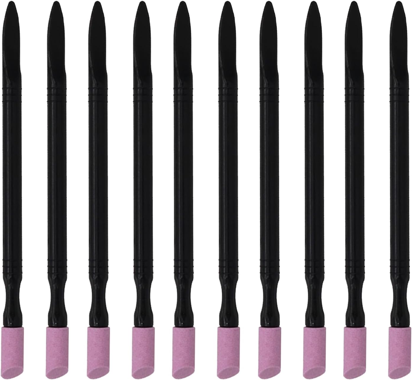 Bamyli Pack of 10 Cuticle Remover, Double Headed Nail Files, Cuticle Pusher Pens, Manicure Grinding Pens, Quartz Nail Care Set, Cuticle File Trimmer, for Nail Bed Cleaning and Care
