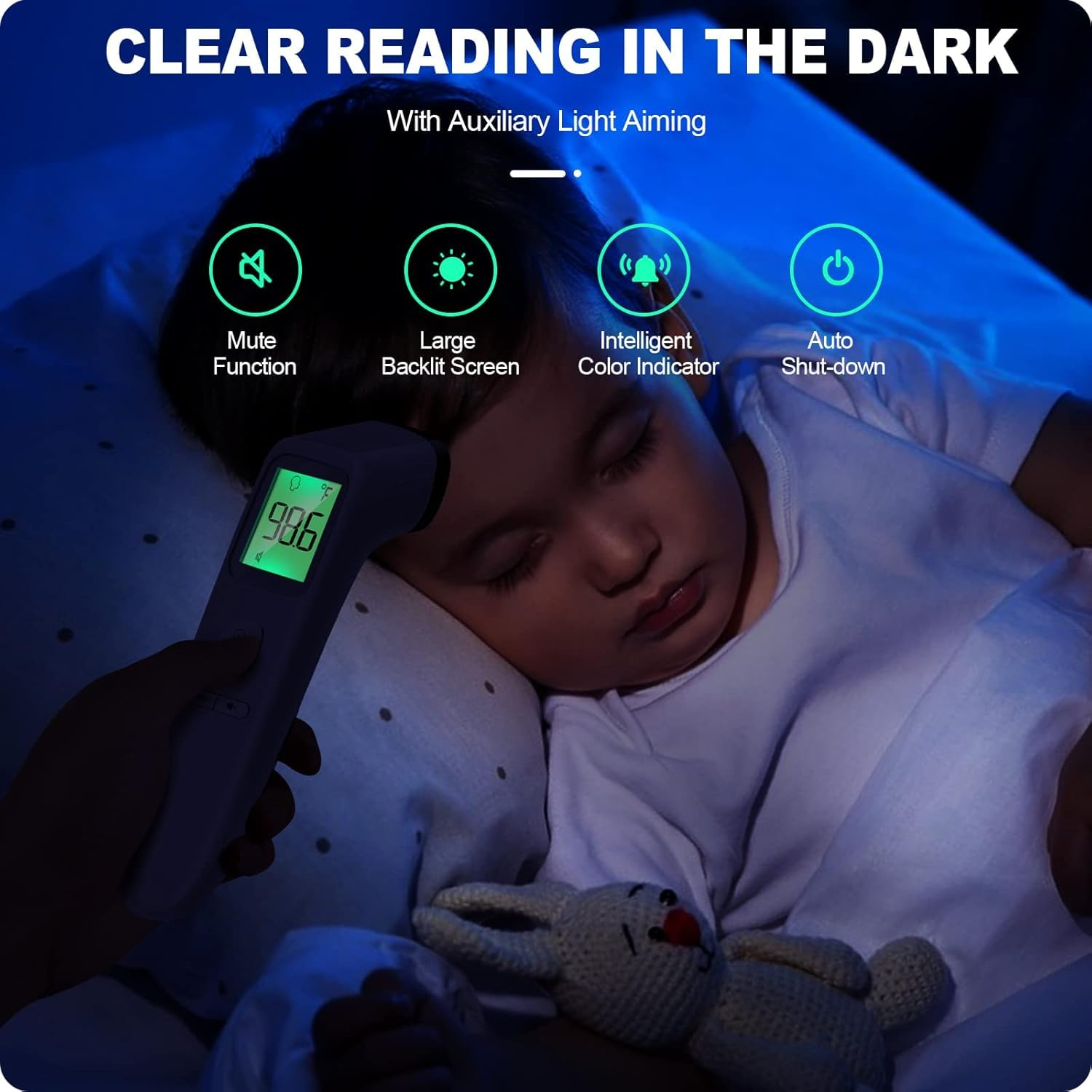 Baby Thermometer for Adults and Kids, Accurate Digital Baby Thermometer, Fever Alarm & Silent Mode, 2 in 1 Forehead & Object Mode image number 4