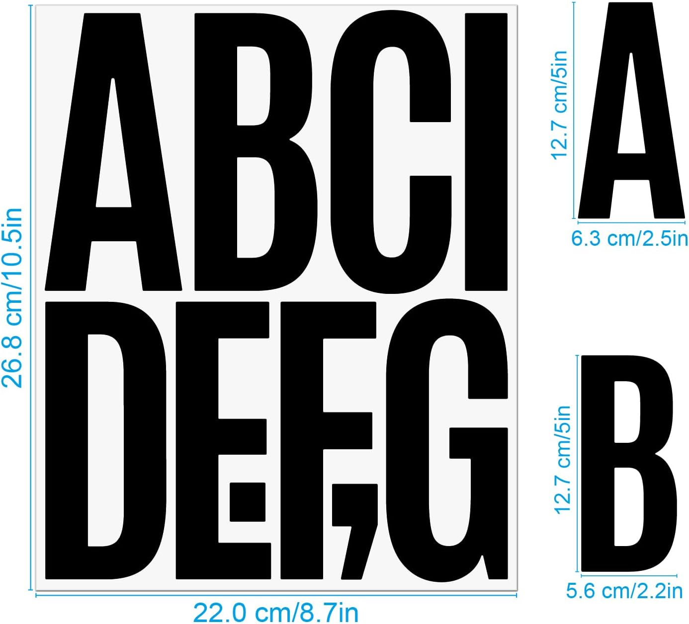 18 Sheets Self Adhesive Vinyl Letters Numbers Kit, Mailbox Numbers Sticker for Mailbox, Signs, Window, Door, Cars, Trucks, Home, Business, Address Number, Lockers (Black, 5 Inch) image number 7