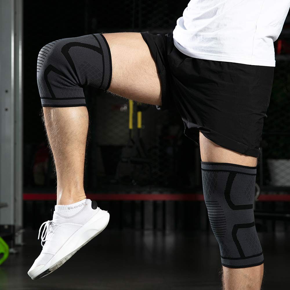Elastic Knee Support Compression Brace Sleeve for Sports Joint Pain Arthritis (XL (48Cm-55Cm)) image number 3