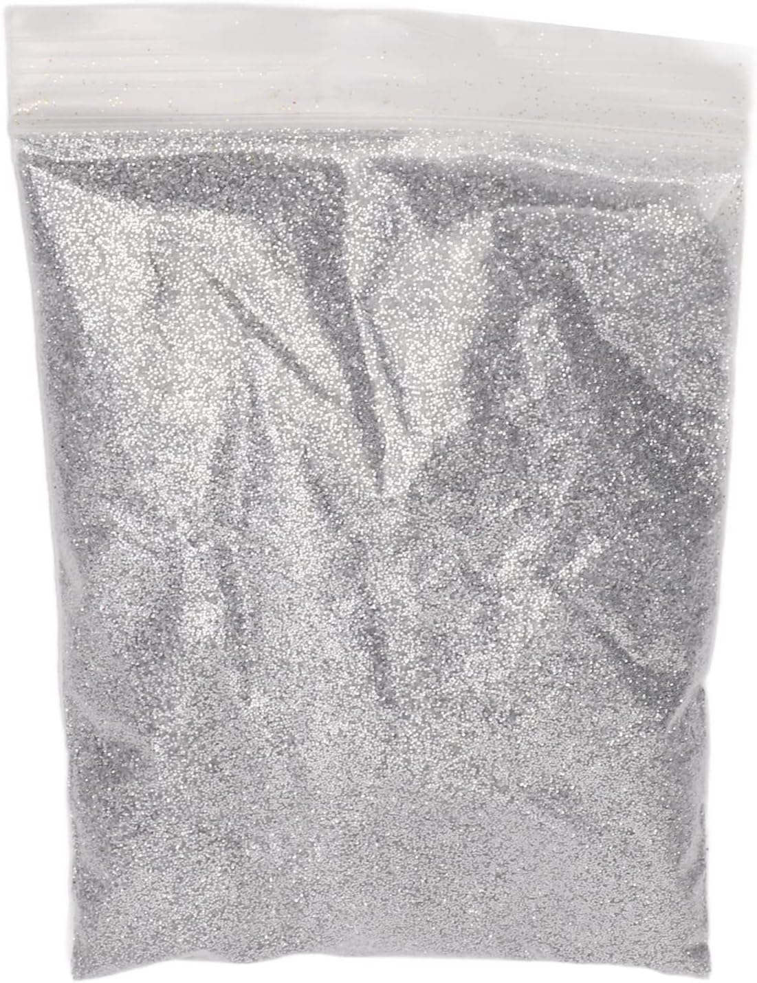 POENVFPO Craft Glitter Gorgeous Appearance 50G Extra Fine Glitter Shiny Sparkles Nail Card Face Makeup (Silver) image number 2