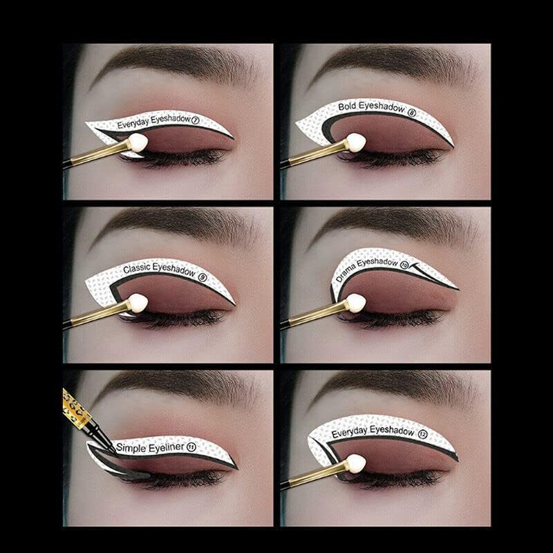AIMALL Eyeliner Eyeshadow Stencil Set Eye Makeup Fox Template Non-Woven 12 Styles Cards - Precision Eye Makeup Templates for Diverse Looks image number 4