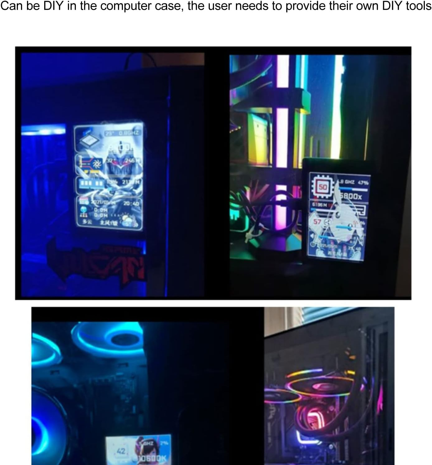 3.5 Inch IPS USB Mini Screen, Computer Temp Monitor, PC CPU HDD Data Monitor, PC Sensor Panel Display, Type C Sub Screen (White) image number 1