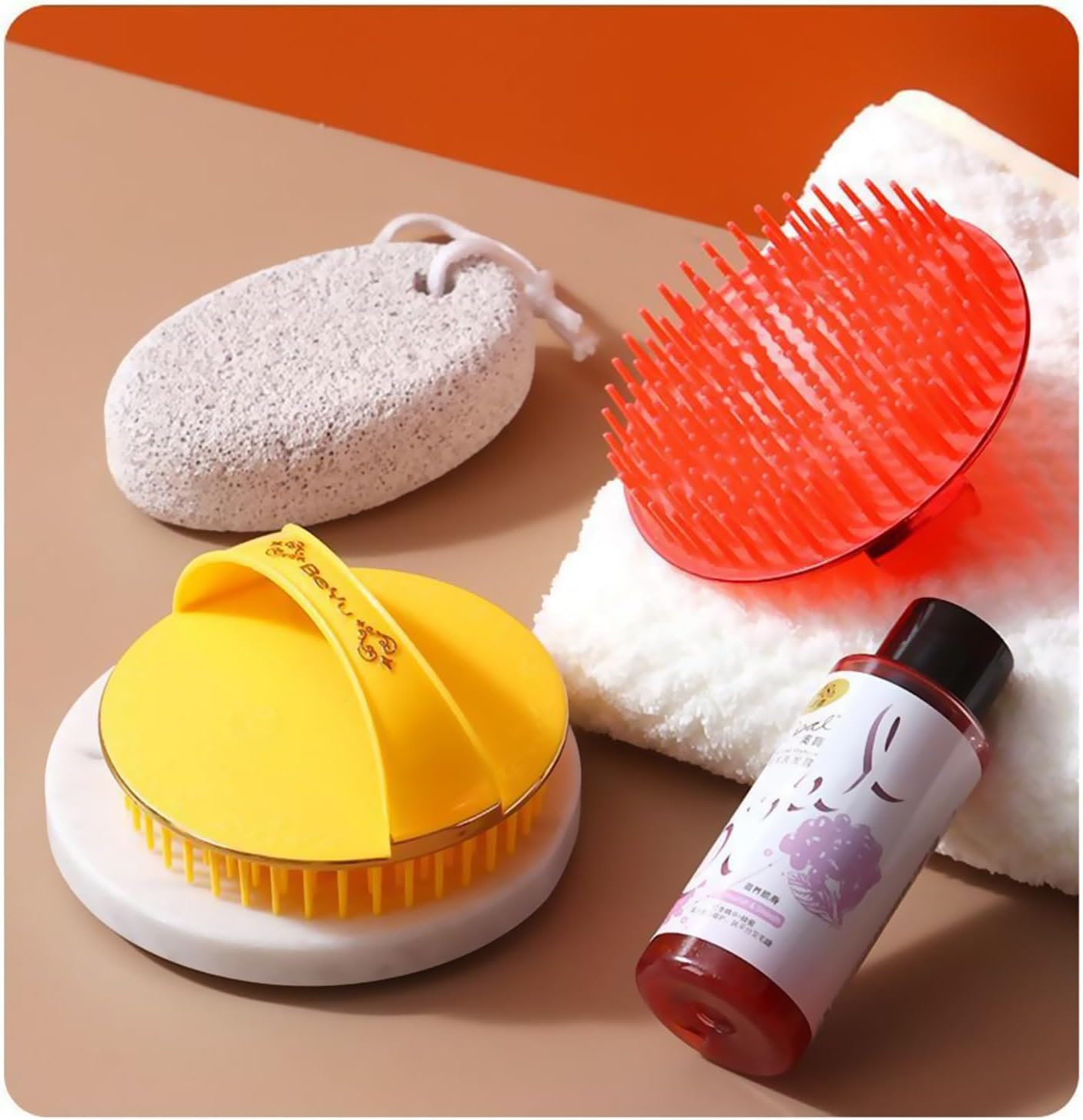 DDHOM 4Pack Hair Scalp Exfoliator Brush Dandruff Cleaning Brush, Flexible Scalp Massager Brush, Shower Scalp Shampoo Brush for Home, Office, Travel and Pets image number 6