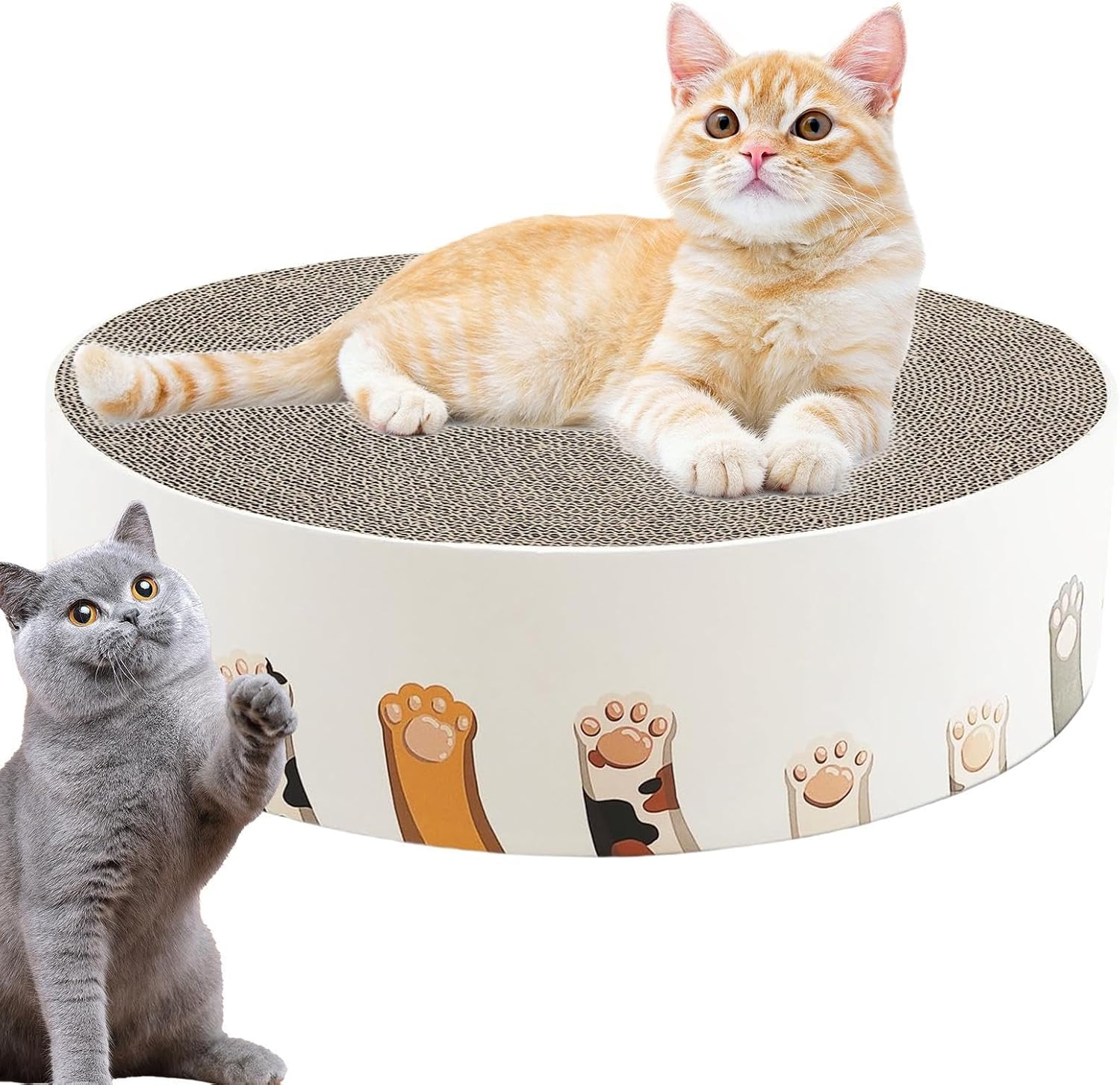 Furtryvl Cat Scratcher Lounge - Cat Scratch Pad Bowl Nest Corrugated - 2 in 1 Cat Scratch Nest for Indoor Cats, Protect Couch & Carpets & Sofas image number 1