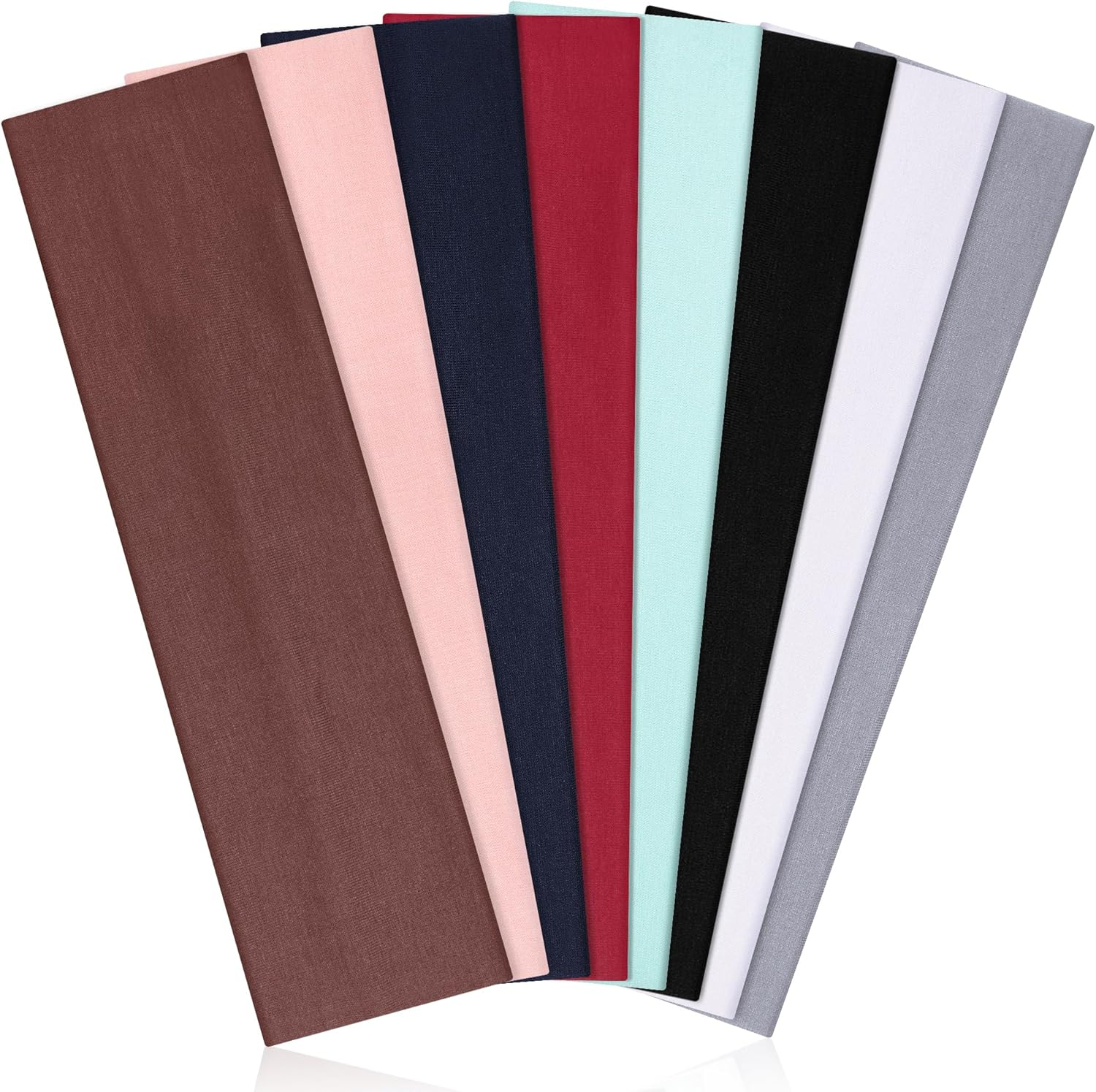 Headbands for Women Non Slip - Stylish Sports Hair Bands for Women'S Hair - Soft Cotton Cloth Stretchy Headbands for Women for Yoga, Outdoor Exercise Running