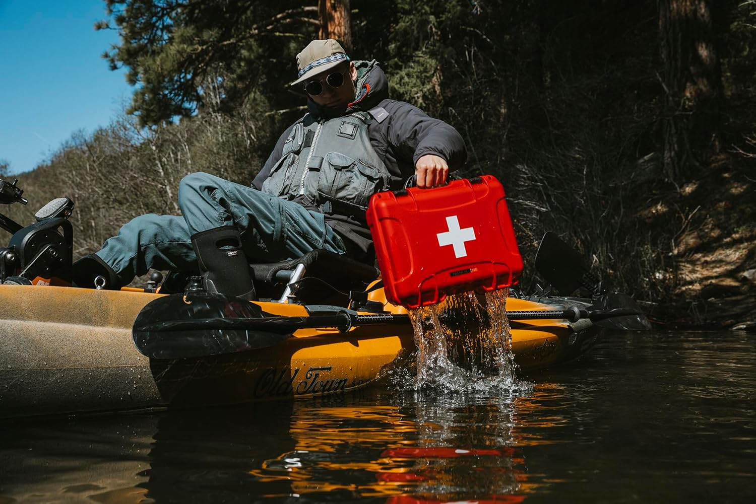 NANUK 910 Waterproof First Aid Box Empty &ndash; Durable, Medical First Aid Organizer Case, Ip67-Rated, Dustproof, Impact-Resistant, and Floats (7.4" X 4.9" X 3.1") &ndash; Red image number 5
