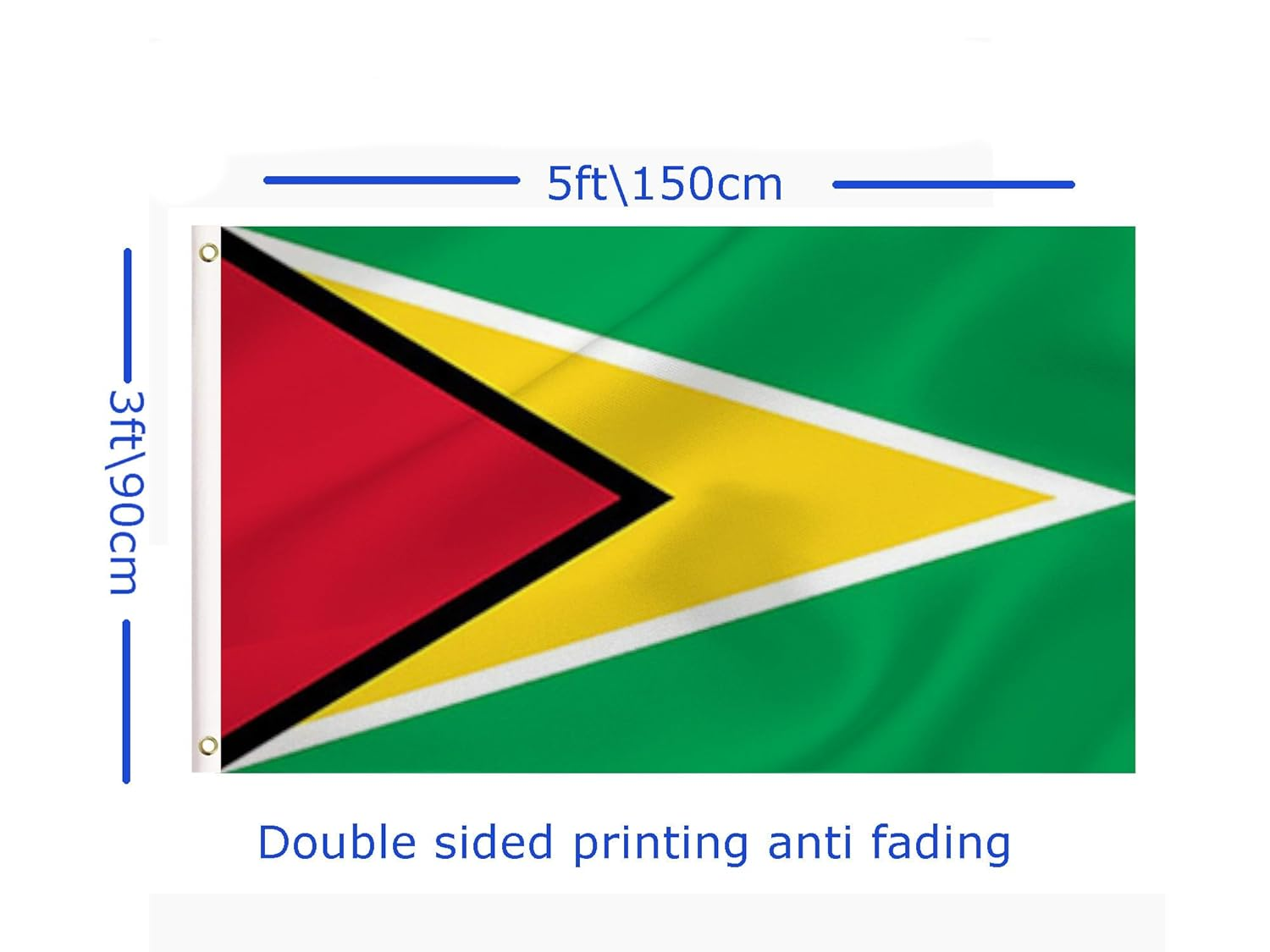 LARGE Guiana Flag, 3X5Ft Guyana Flags Banner for Indoor Outdoor Decoration of Canada Yards.Parade or Express Mood