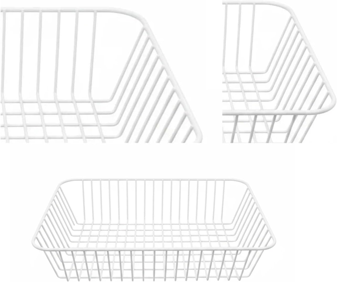 LEDON Dish Drying Rack 44&times;32&times;13Cm &ndash; Space-Saving Countertop Dish Rack with Plastic-Coated Wire, Rust-Resistant Plate & Cup Drainer for Kitchen Sink Bench, White image number 3