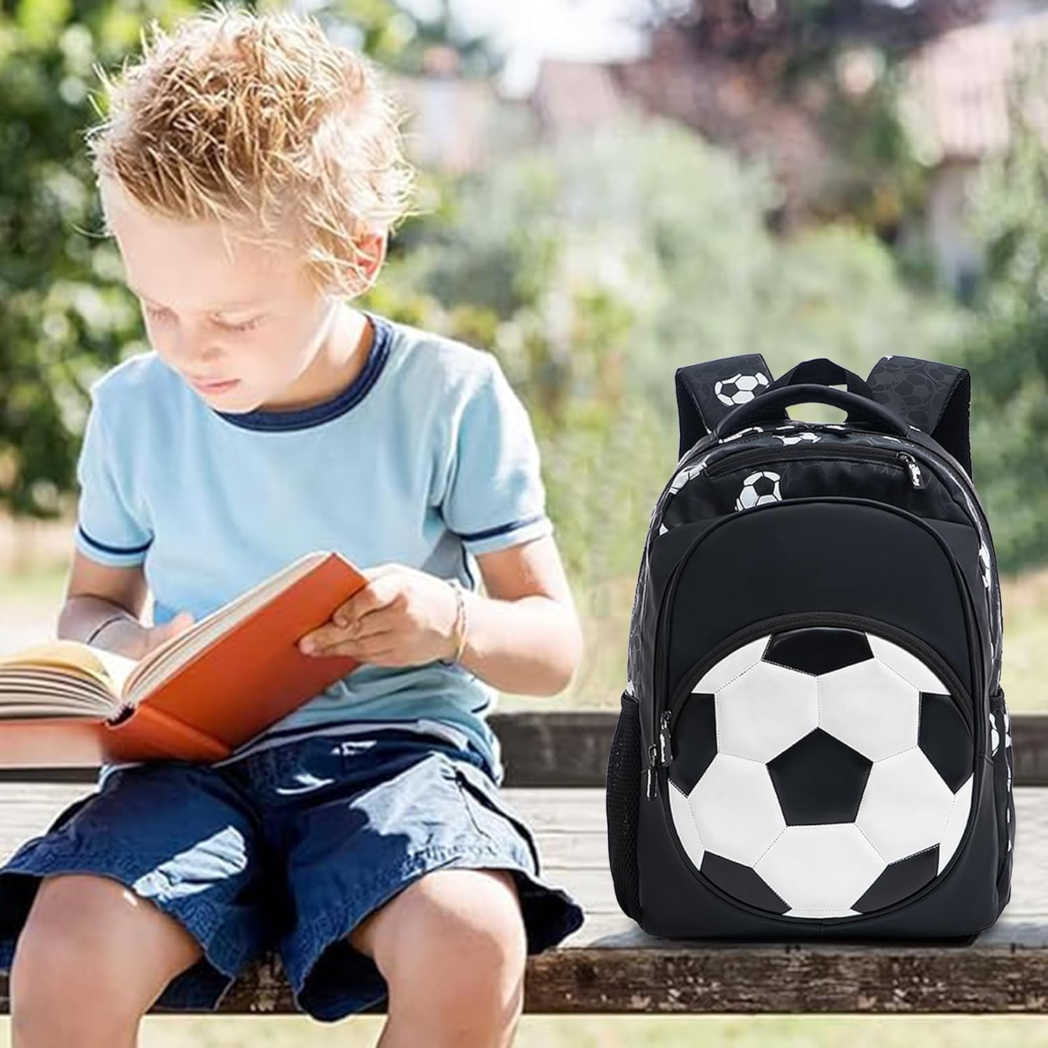Xinhuju School Backpack for - Boys Backpack Football Backpack | College Sports Backpacks Eco Friendly School Bag for Boys for College, Camping, Campus, image number 6