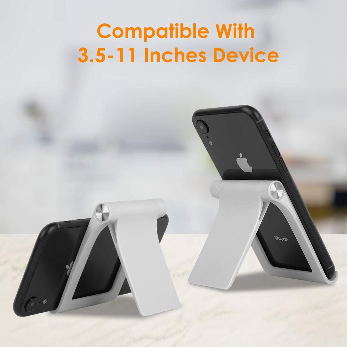Phone Stand Holder Multi-Angle Adjustable Phone Desk Stand Tablet Holder for Iphone 17 16 15 14 13 12 11 Pro Max XS XR 8 plus 6 7 Galaxy S22 S21 S20 S10 S9 S8 Android Smartphone (White) image number 6