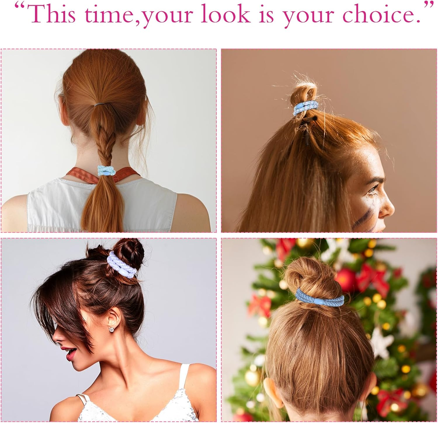 Pack of 10 Original Hair Bobbles for Girls, Soft and Tear-Resistant, Can Be Used as a Bracelet, Desirable for Braids, Ponytail, Sports and Everyday Use image number 3