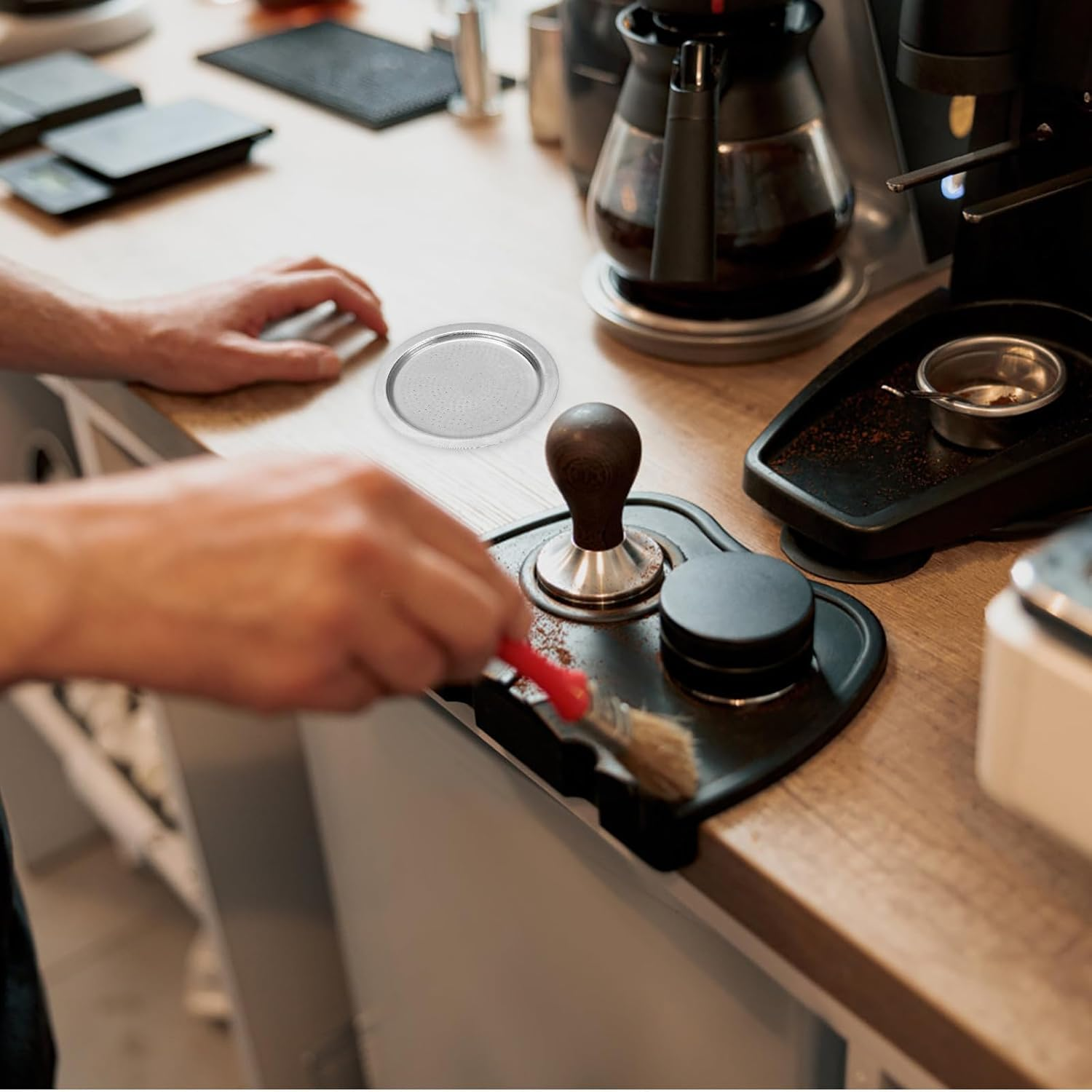 GALPADA Coffee Pot Silicone Sealing Gasket Set for 6-Cup Aluminum Stovetop Espresso Maker with Food-Grade Silicone Rings and Stainless Steel Filter, Replacement Parts for Home Brewing image number 2