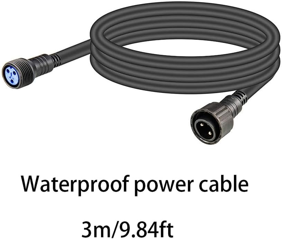 MAD OWL Waterproof Power Cable, 3 Pin IP65 Outdoor Stage Light Power Cord, 9.8Ft, Female-To-Male Connector, Compatible with Powercon Connector Output Hand in Hand Stage Lights image number 4