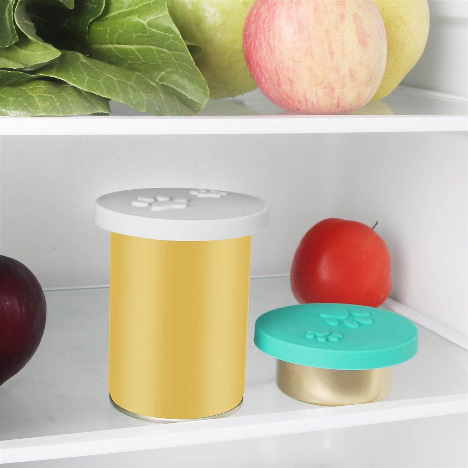 SLSON Pack of 2 Pet Food Can Lids with 2 Spoons and Cute Cat Paw Pattern for Canned Food for Dog and Cat Food, Fits Almost All Food Cans image number 3