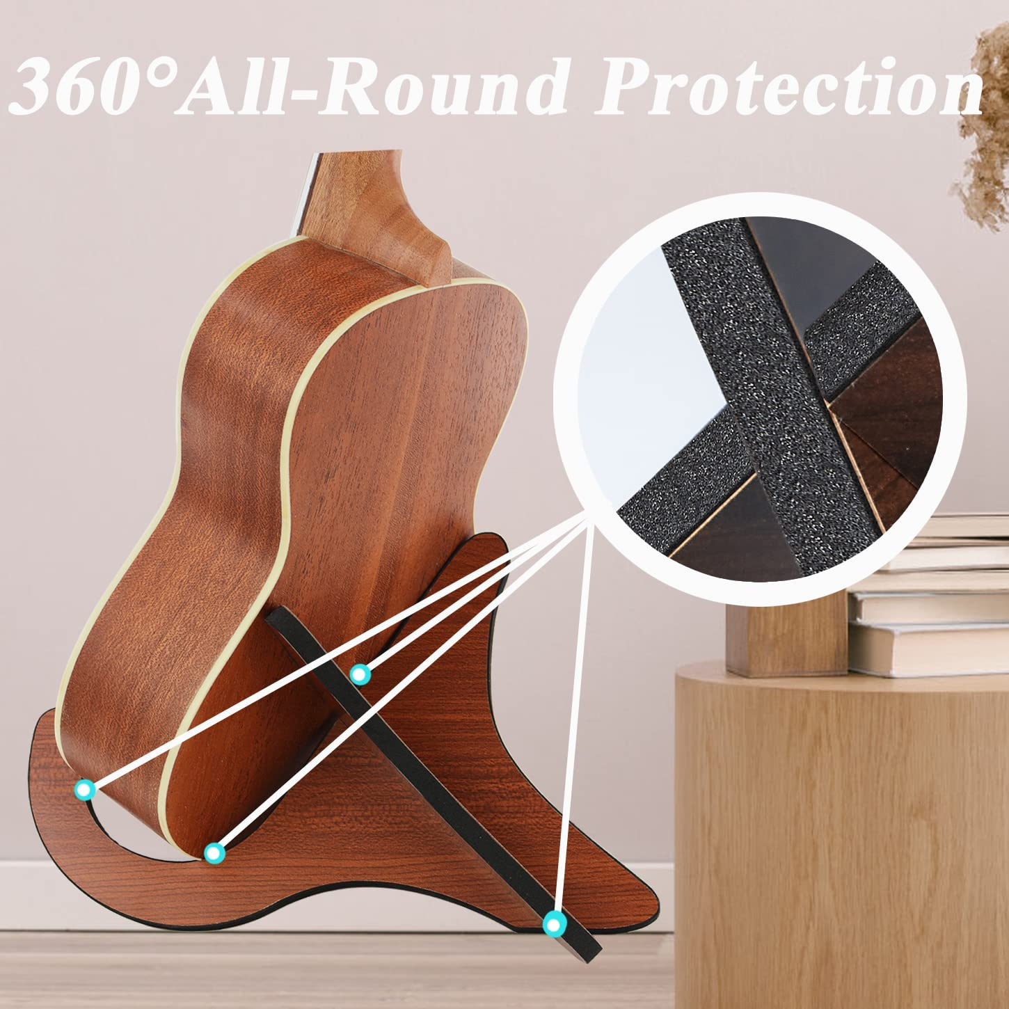Guitar and Ukulele Stand - Dedicated Wood Folding Portable Stand image number 1