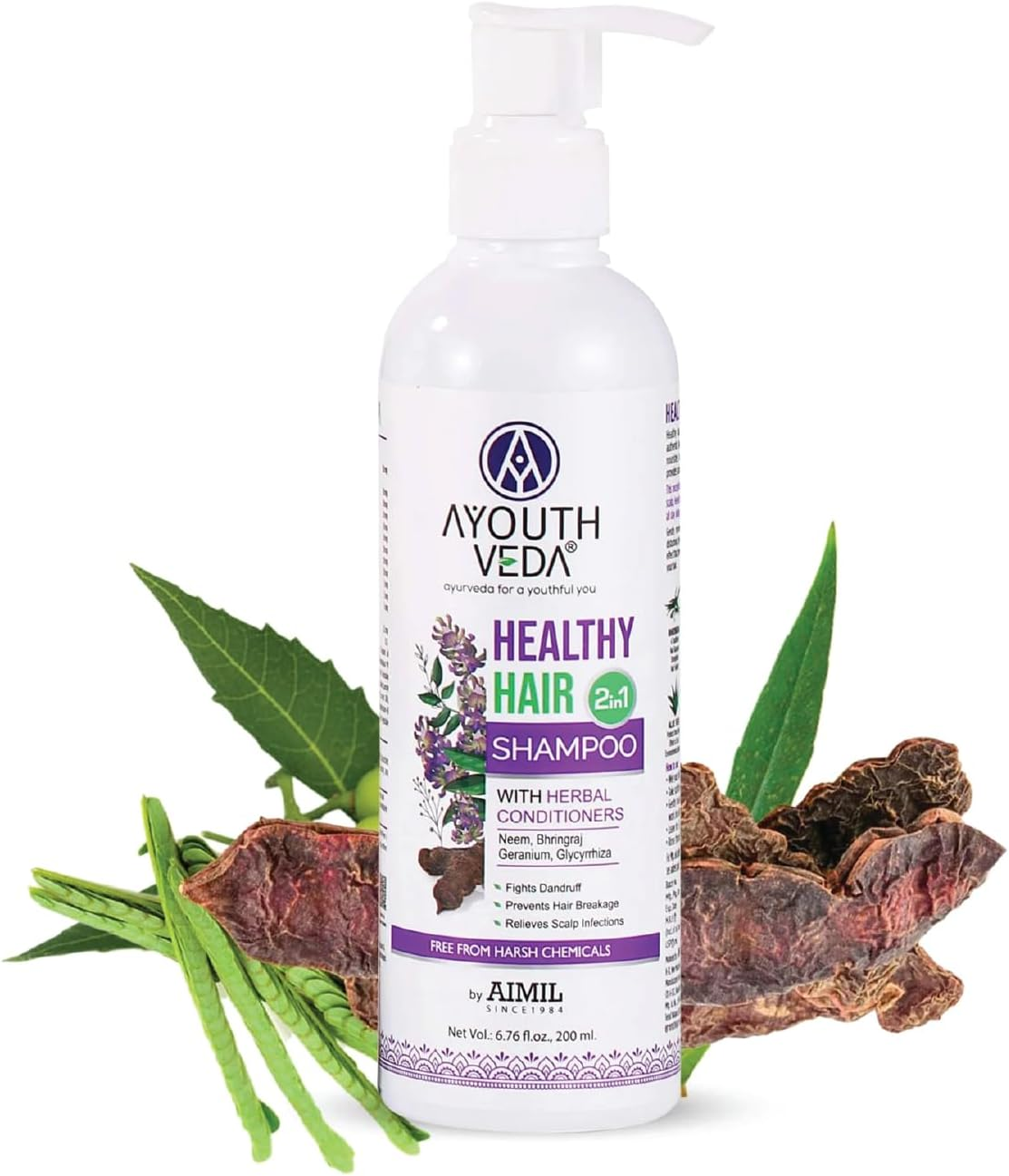 Ayouthveda Healthy Hair Shampoo, Conditioners & Cleansers, Prevents Hair Breakage, Fights Dandruff, Paraben & Sulphate Free, 200 Ml