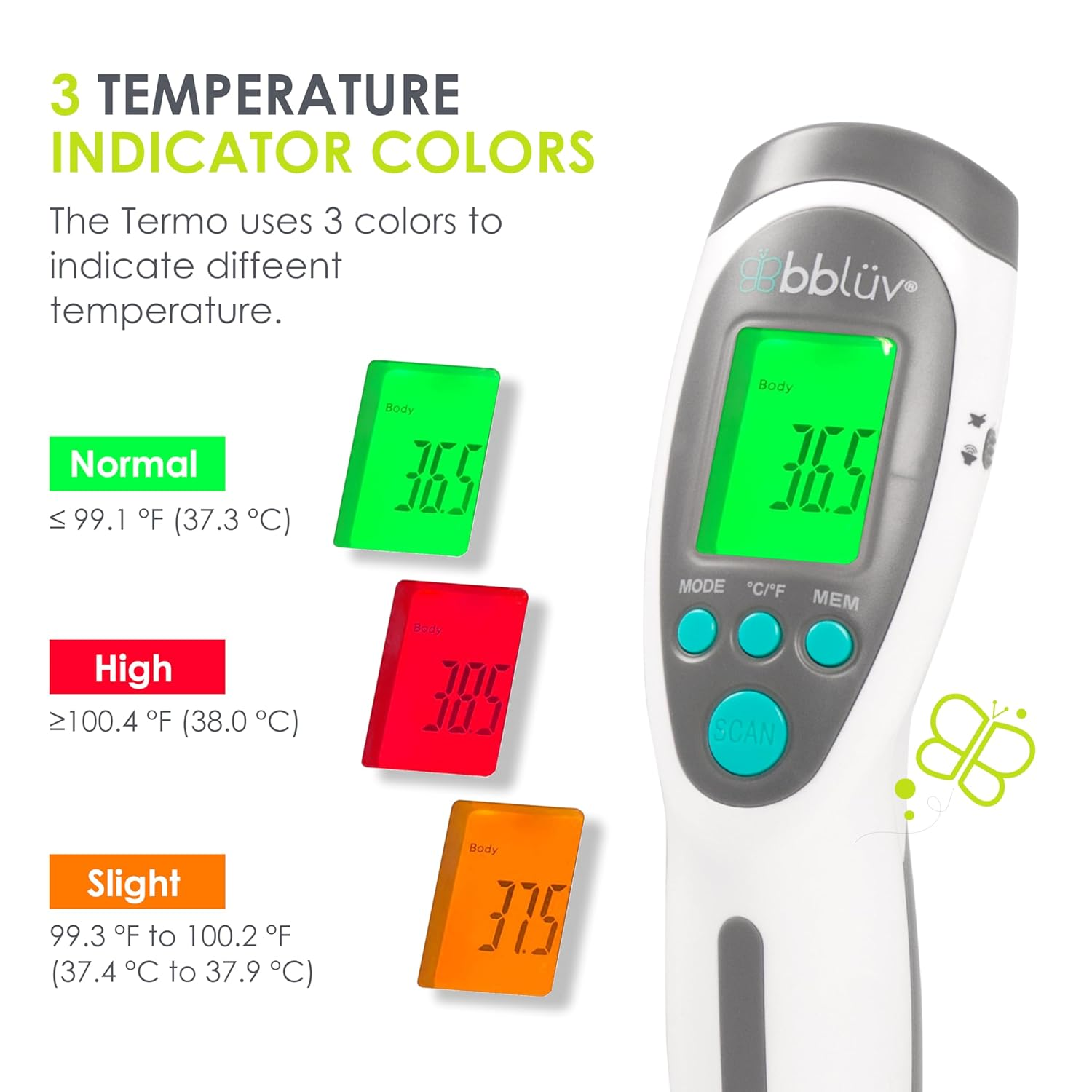 Termo &ndash; 4-In-1 Infrared Digital Thermometer, Easy to Use with LCD Light and Audible Alarm, Non-Contact Forehead Temperature for Adults and Kids image number 1