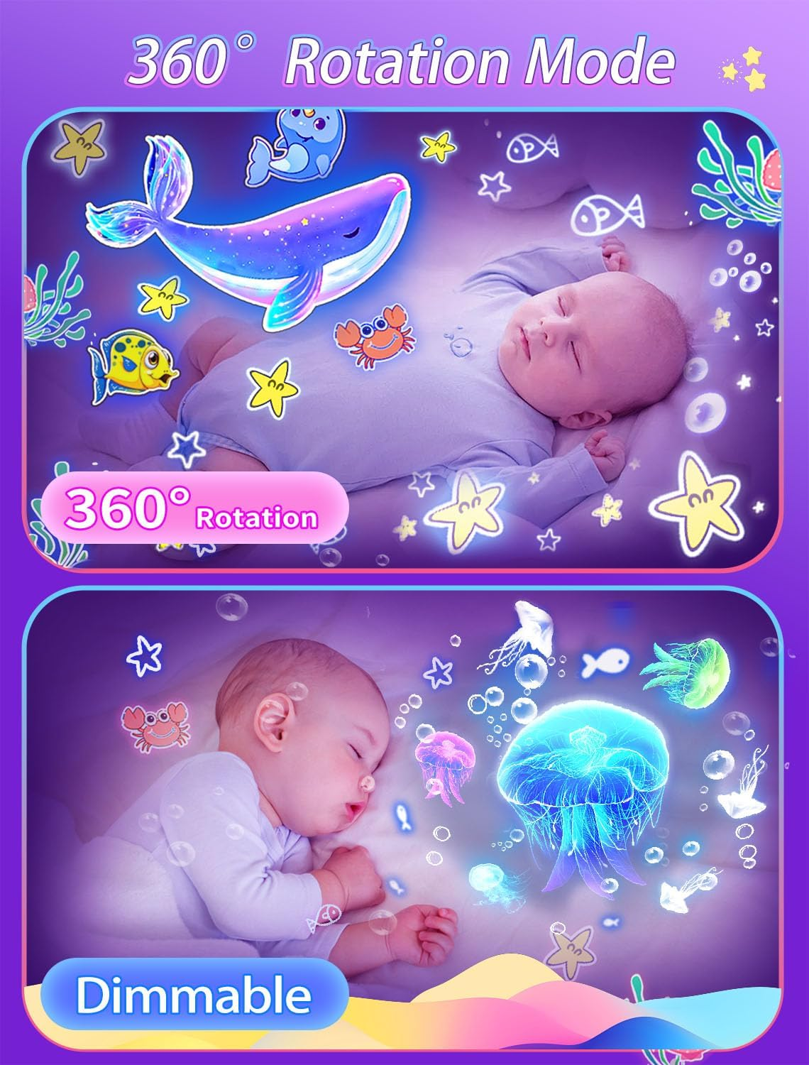 21 Sets of Films, Projector Night Light for Kids Bedroom, Baby Projector for Ceiling, Star Galaxy Projector with 360&deg; Rotation Dimmable for Kids Baby Girls, Birthday, Christmas, Nursery, Room Decor image number 3