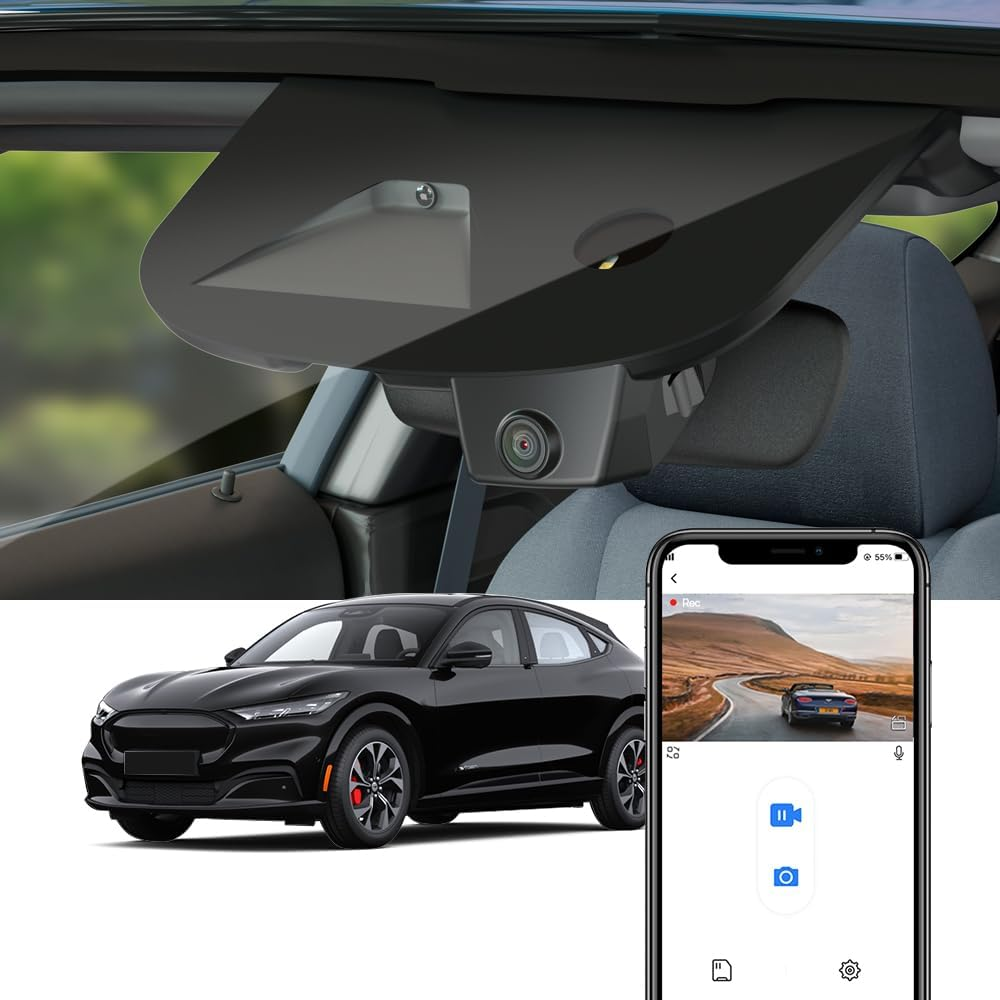 Fitcamx 2160P Front and Rear 1080P Dash Cam Suitable for Ford Mustang Mach-E GT Select Premium 2021-2025 (Right Hand Drive Car), OEM Look, Dual HD Video Wifi, G-Sensor, Loop Recording, 128GB Card image number 6