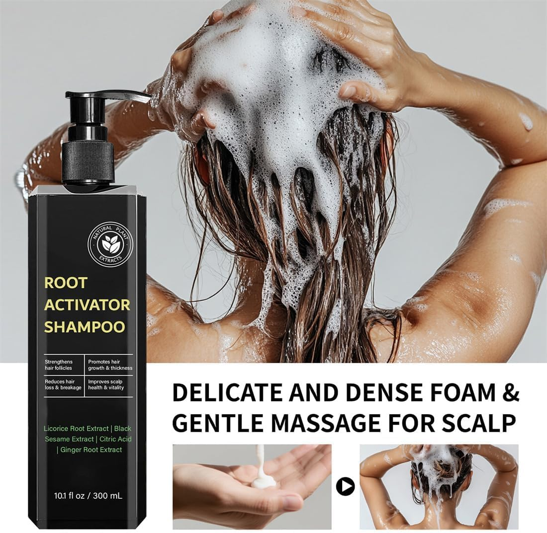 Root Activator Shampoo for Men: Hair Growth Shampoo for Hair Loss and Thinning Hair - 10.1 Fl Oz / 300 Ml image number 4