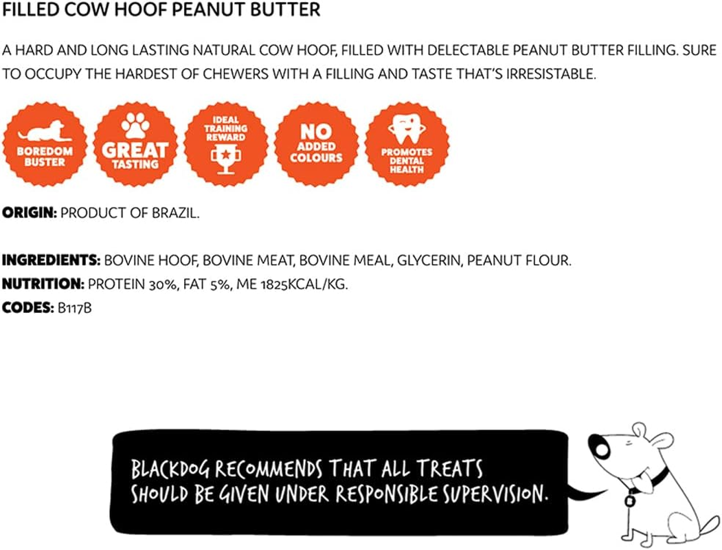 Blackdog Filled Cow Hoof - Peanut Butter image number 2