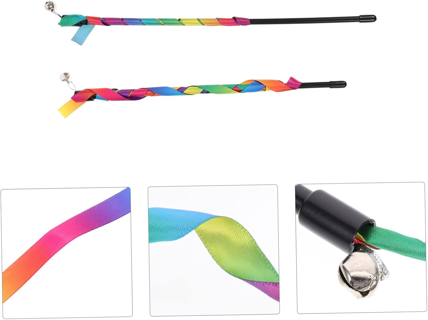 BESPORTBLE 2Pcs Interactive Cat Rainbow Toys Bells Kitten Playthings for Indoor Cats for Fun and Exercise image number 1