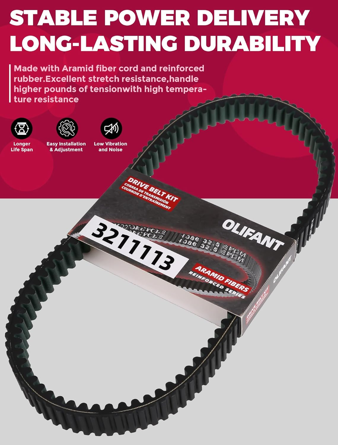 Drive Belt for Polaris Ranger Crew 500 2011-13/Ranger Crew 800 2014/RZR 800 2008-14/Sportsman 450 500 570 800/Sportsman SP 570 2015-19/Sportsman Touring 570 2014-23/3211113 19C3982